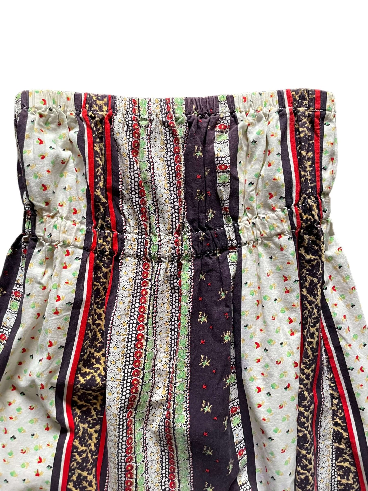 Top front view of Vintage 1970s Patchwork Sleeveless Dress SZ S-M | Barn Owl Vintage Dresses | Seattle Vintage Ladies Clothing