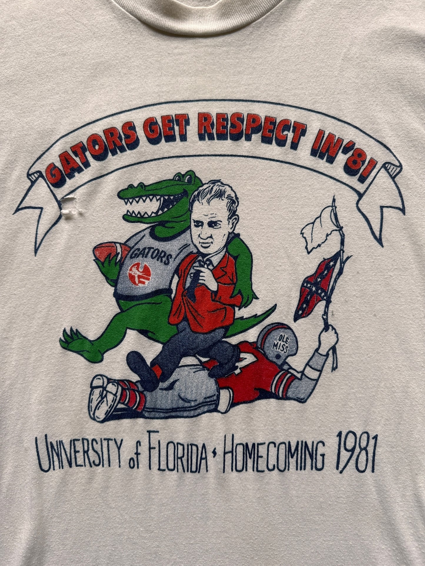 Front Graphic on Vintage Gators '81 Tee SZ XS