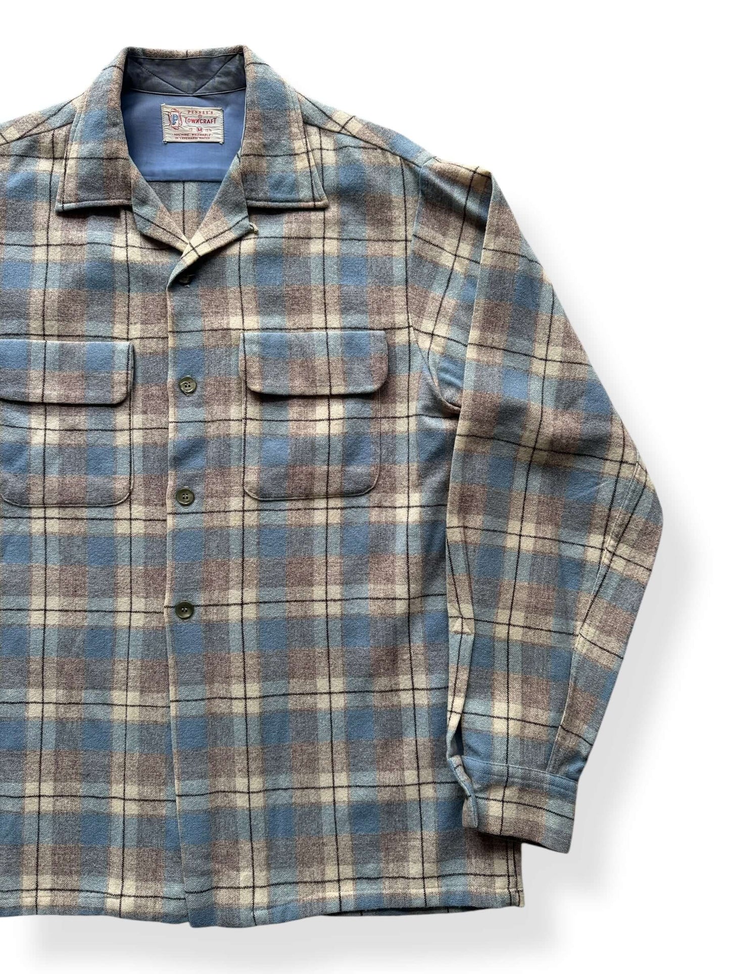 Front Left of Vintage Penney's Towncraft Flannel SZ M