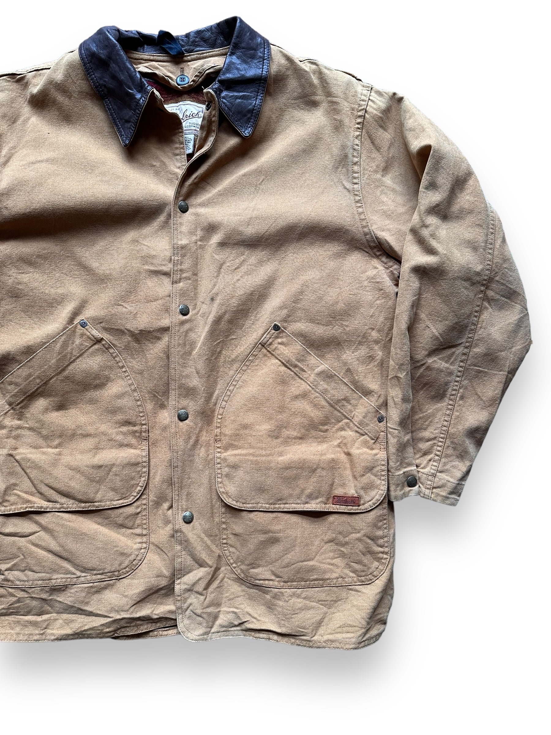 Front Left View of Vintage Woolrich Blanket Lined Barn Coat SZ L | Vintage Woolrich Jacket Seattle  | Seattle Vintage Clothing