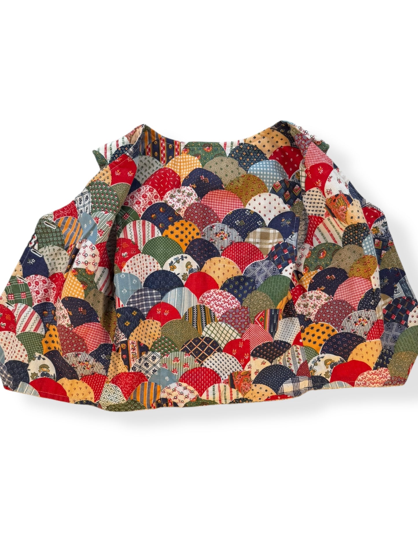 Open vie wof Vintage Handmade Patchwork Vest M