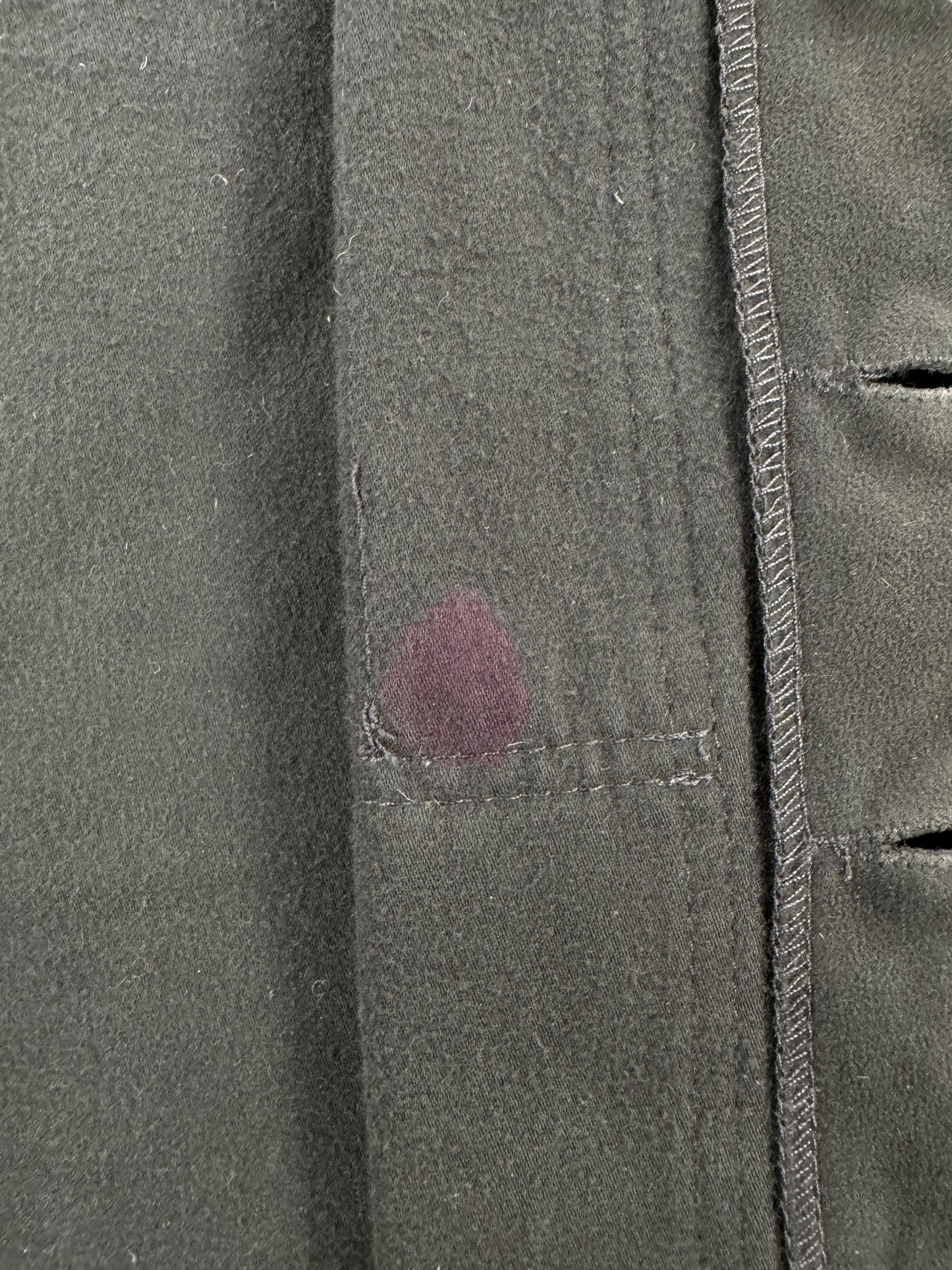 Ink Spot on Vintage Black Filson Moleskin Vest SZ 38