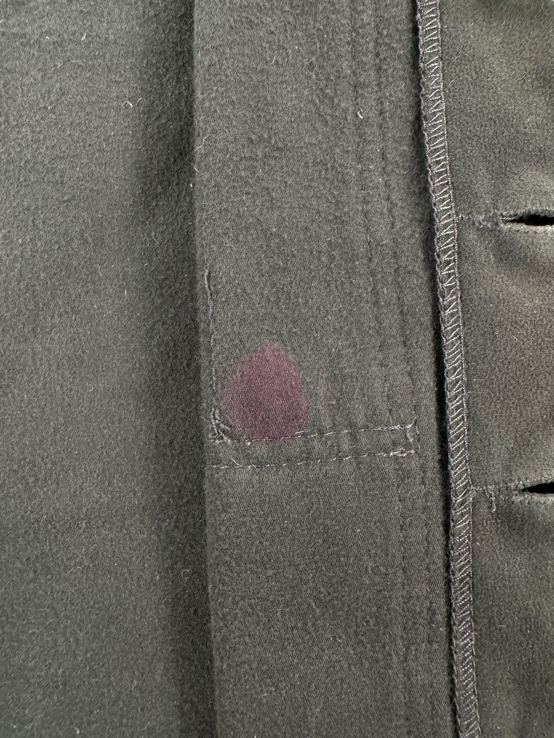 Ink Spot on Vintage Black Filson Moleskin Vest SZ 38