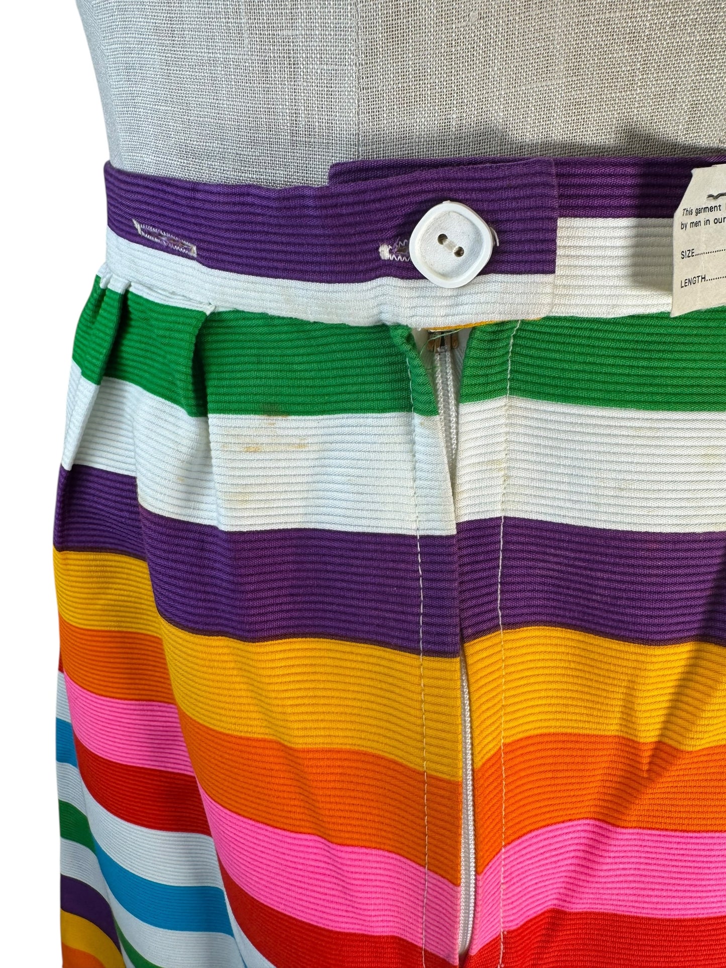 1970s Alex Coleman Rainbow Striped Skirt AS-IS L