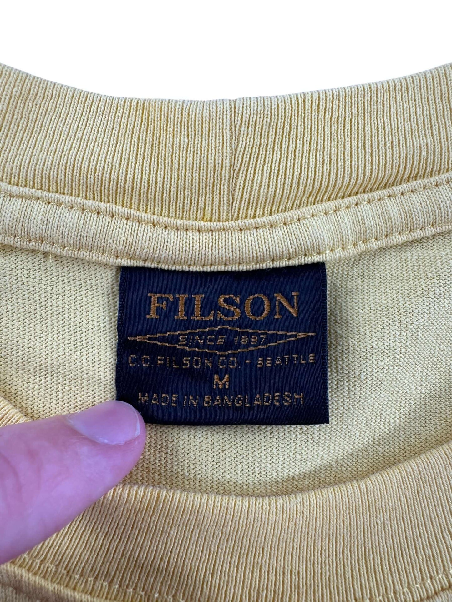 Tag on Yellow Filson Frontier Graphic Tee SZ M
