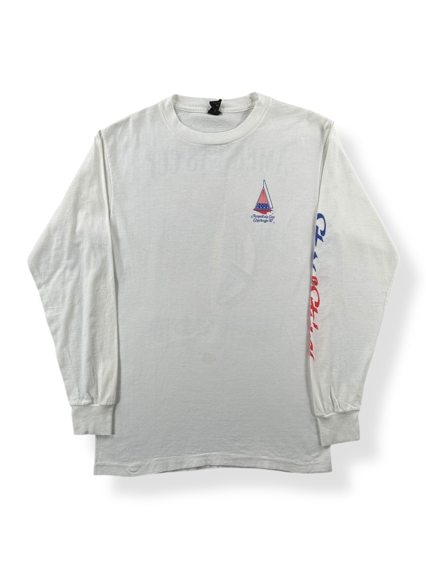 Front of Vintage '87 Americas Cup Longsleeve Tee SZ S