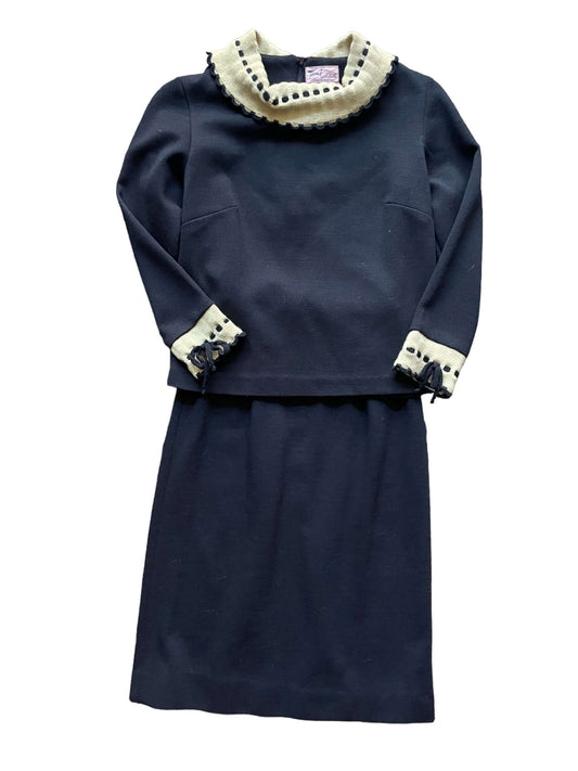 Full front view of Vintage 1960s Tami Two-Piece Set SZ M | Seattle True Vintage | Barn Owl Vintage Ladies Dresses