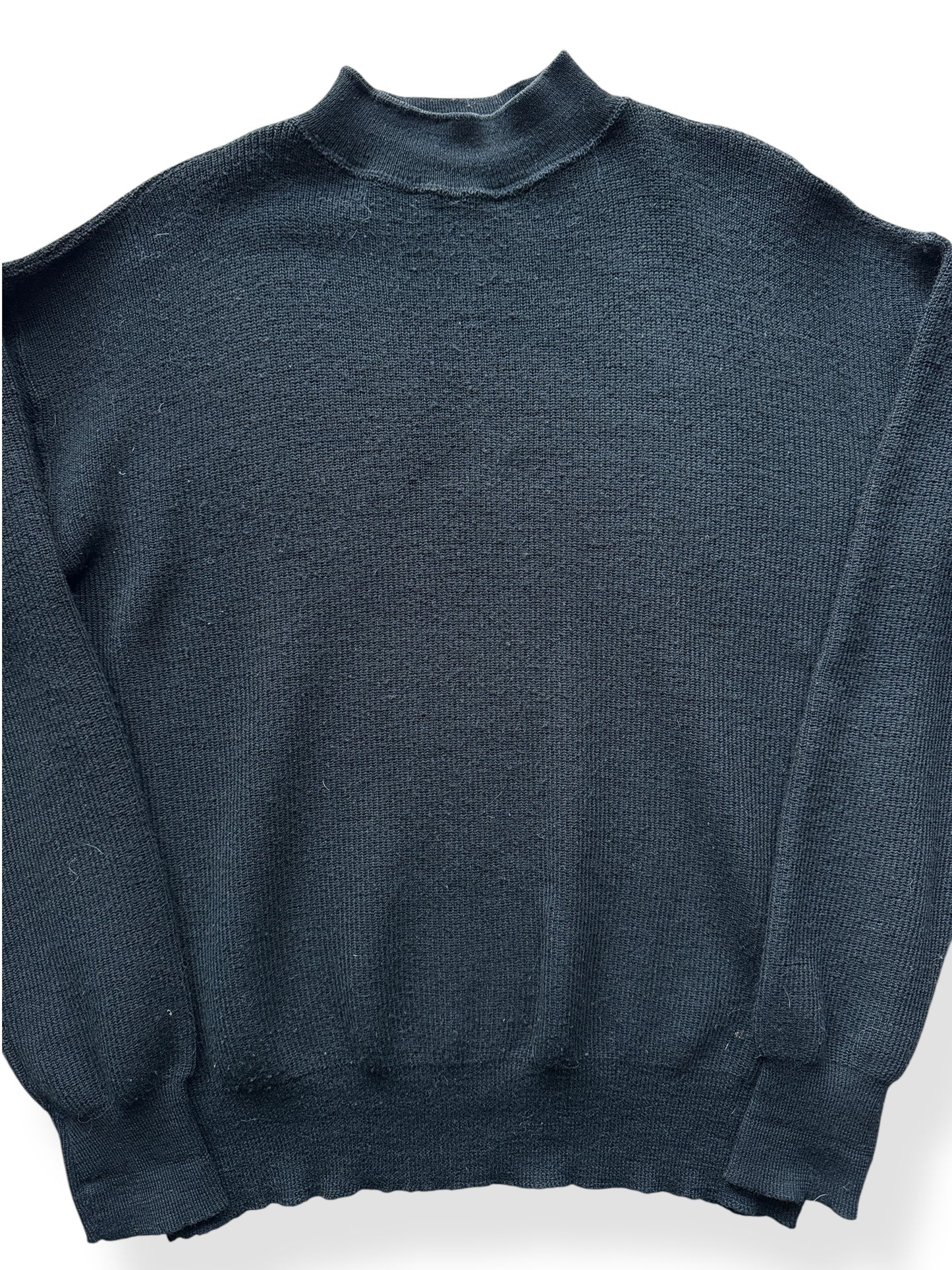 Front Close Up of Vintage Military Wool Blend Sweater SZ L