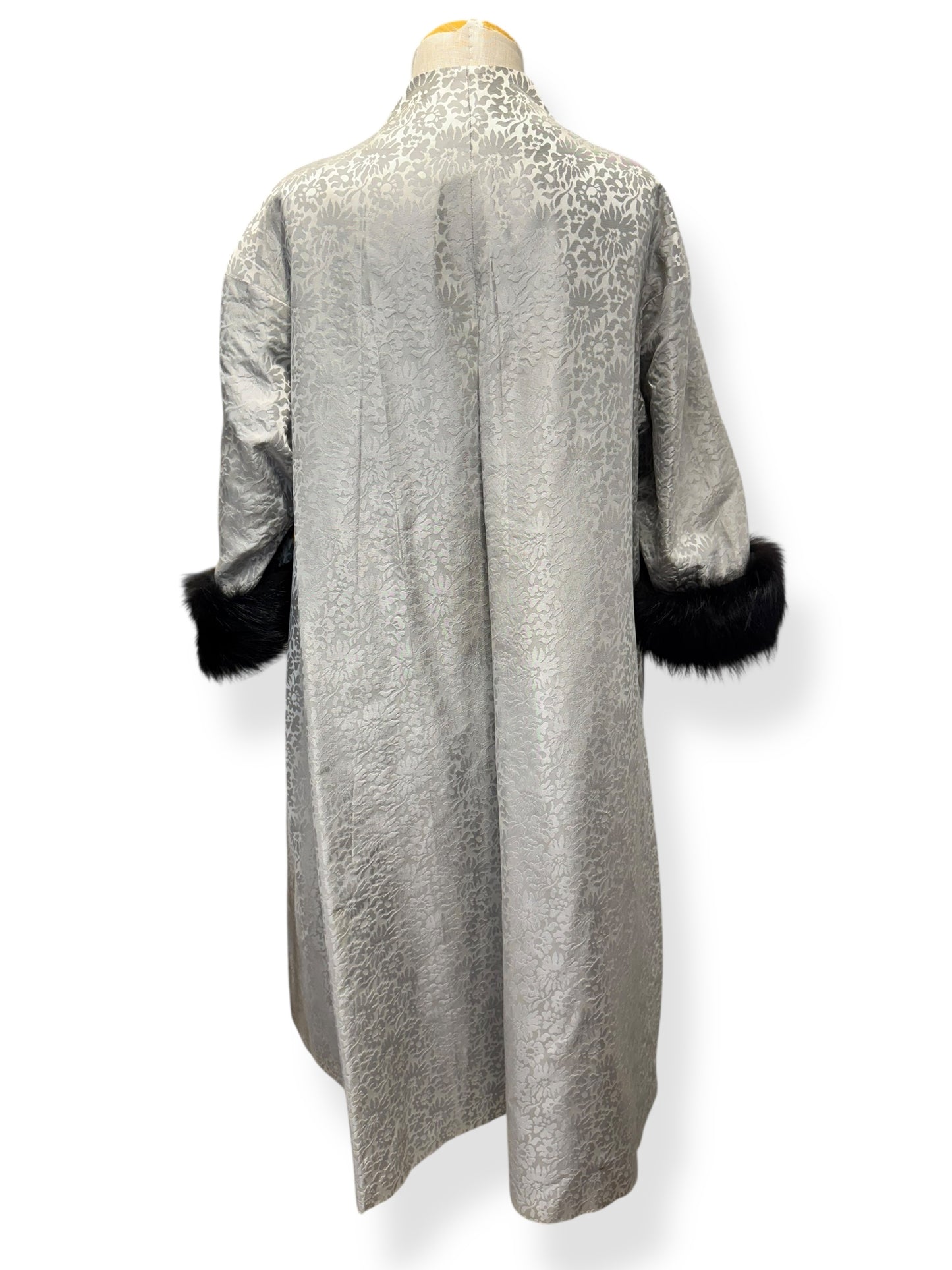 back of 1950s Lilli Diamond Silver Cocktail Dress and Coat L