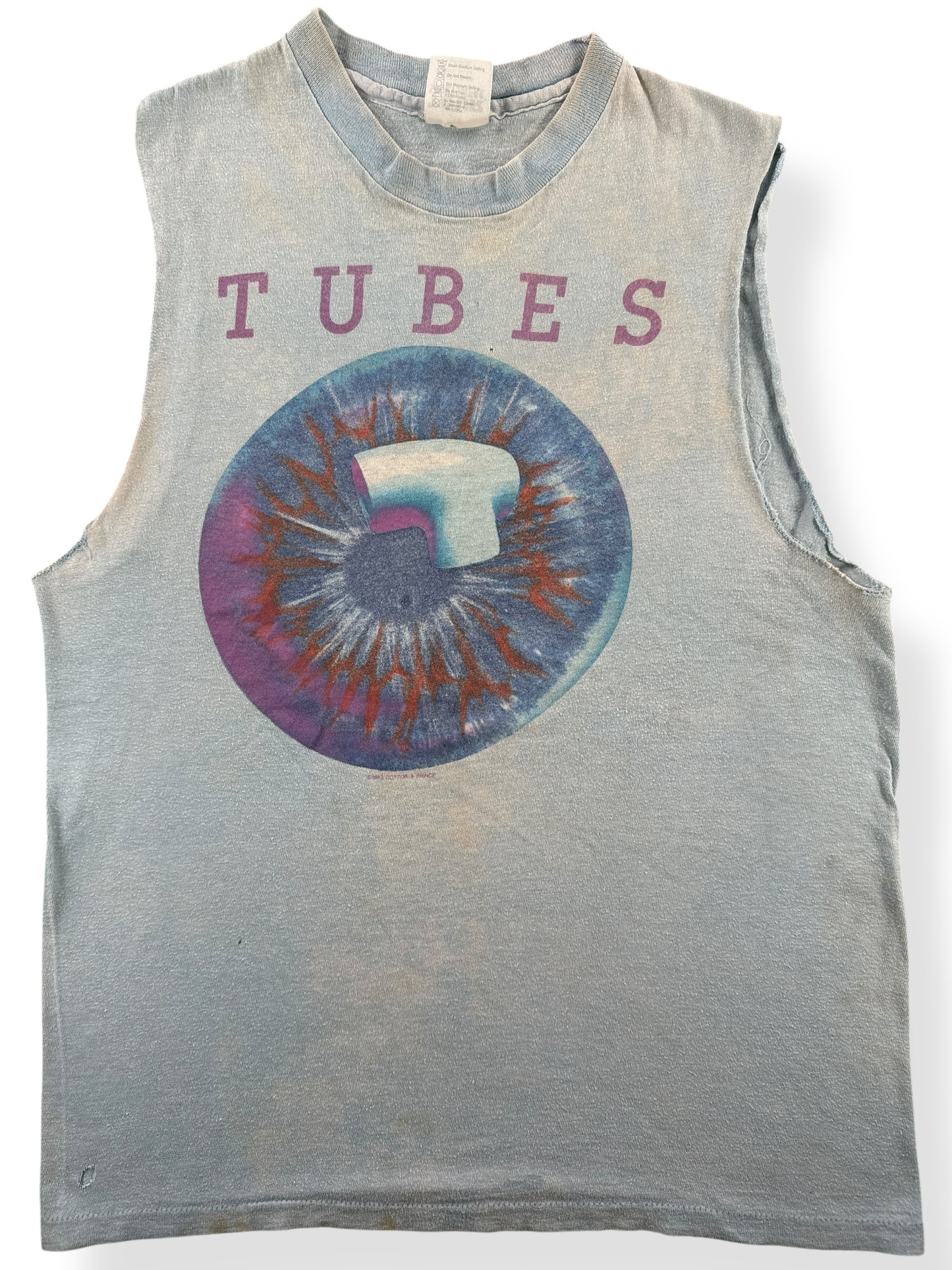 Front Close Up of Vintage 1983 Tubes Chopper Tank Top SZ S