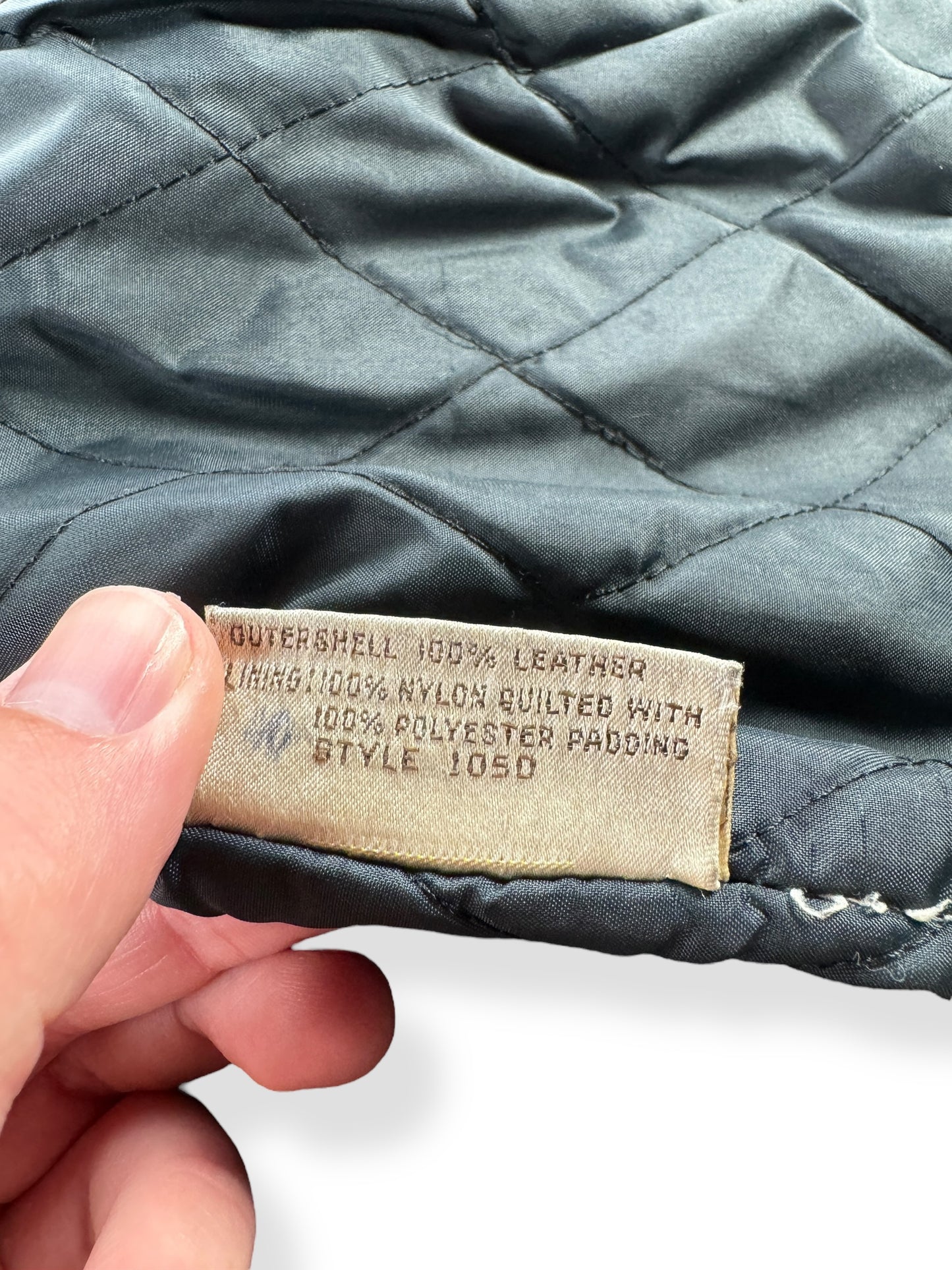 Label on Vintage Bermans Leather Jacket SZ M