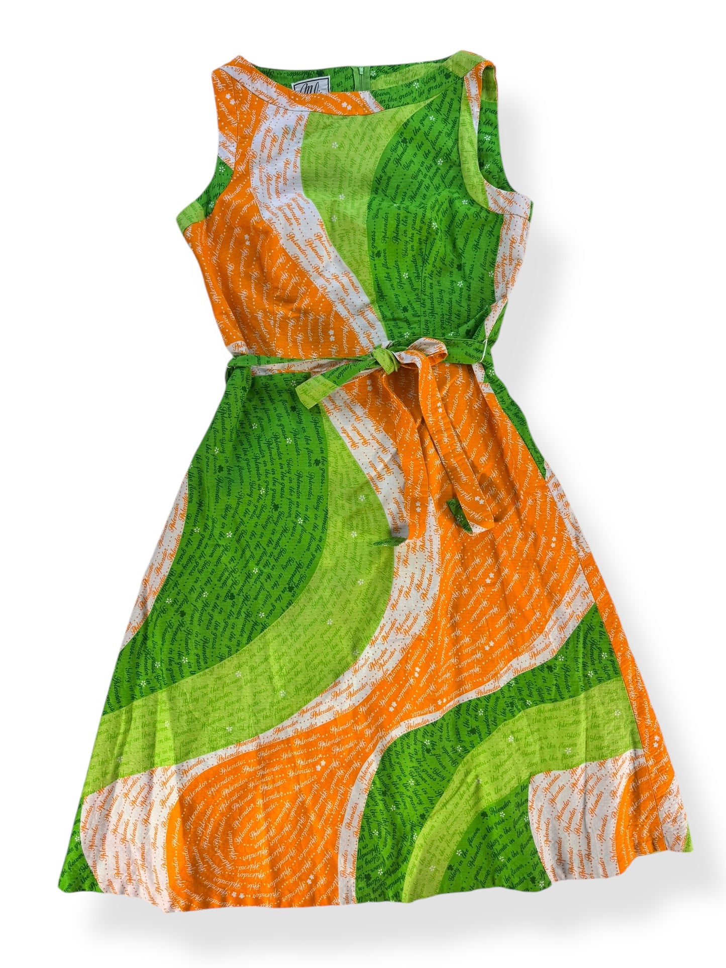 Front view of 1960s Malia "Splendor in the Grass" Dress M