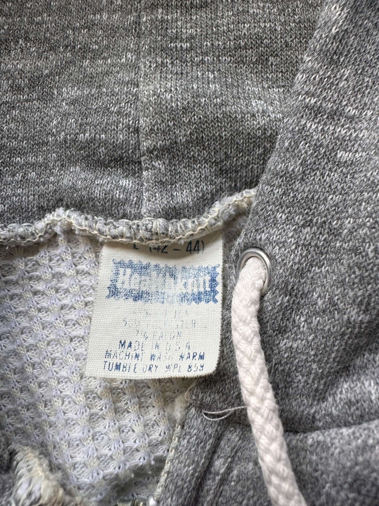Tag on Vintage Healthknit Waffle Knit Lined Hoodie SZ L