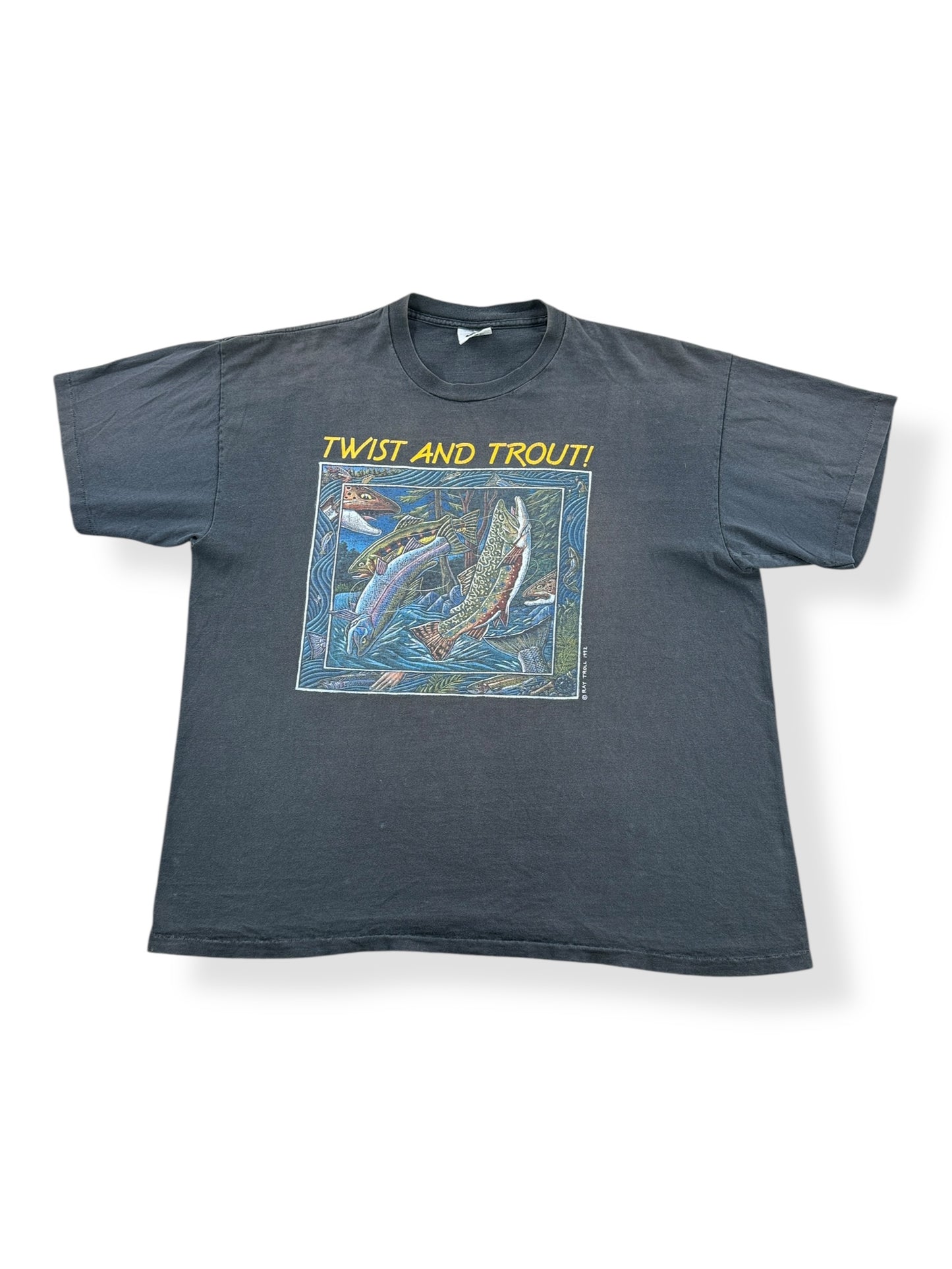 Front of Vintage 90s Ray Troll Tee SZ XXL
