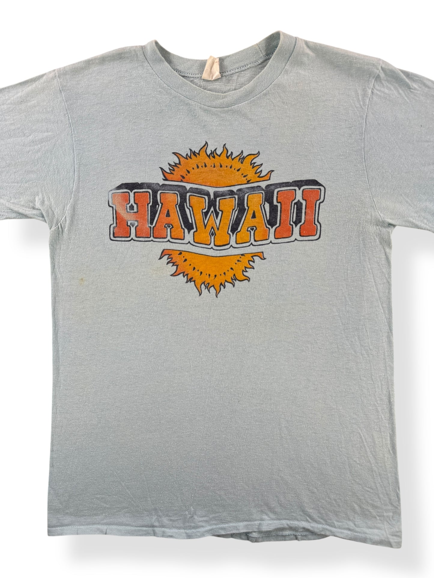Front Close Up of Vintage 70s Hawaii Tee SZ S