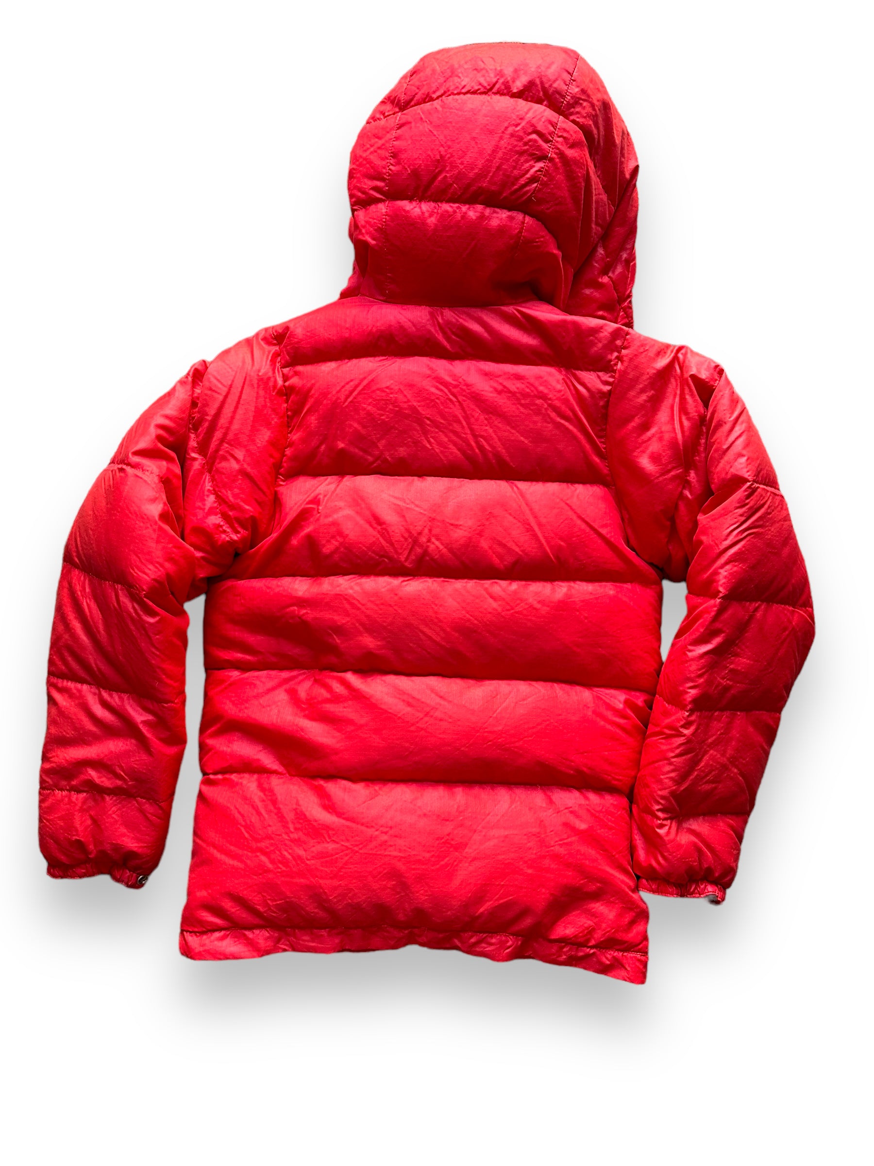 Rear View of Vintage Red REI Goose Down Puffer Jacket SZ XS | Vintage Puffer Jacket Seattle | Barn Owl Vintage Seattle