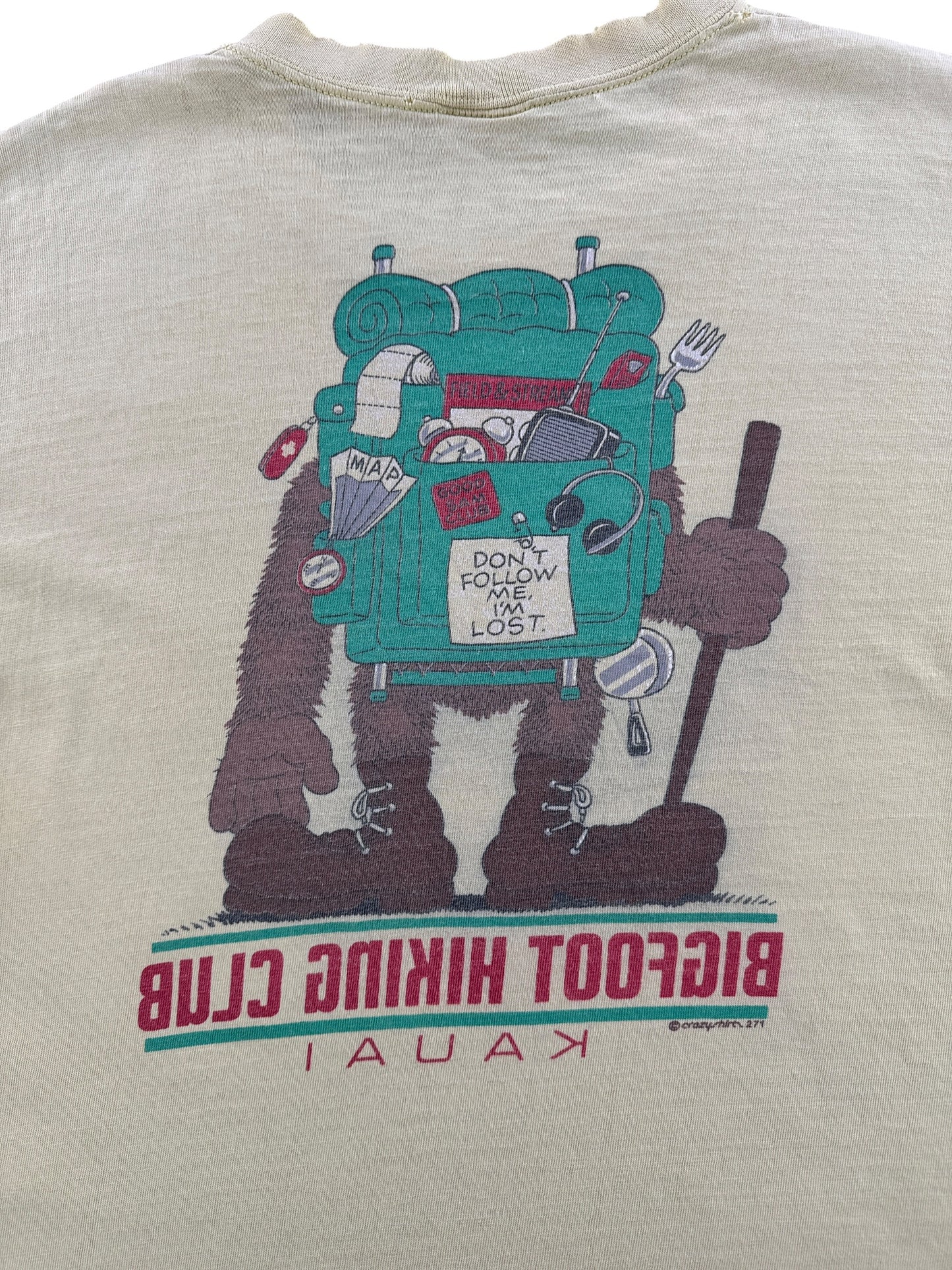 Back Graphic of Vintage Big Foot Hiking Club Tee SZ L