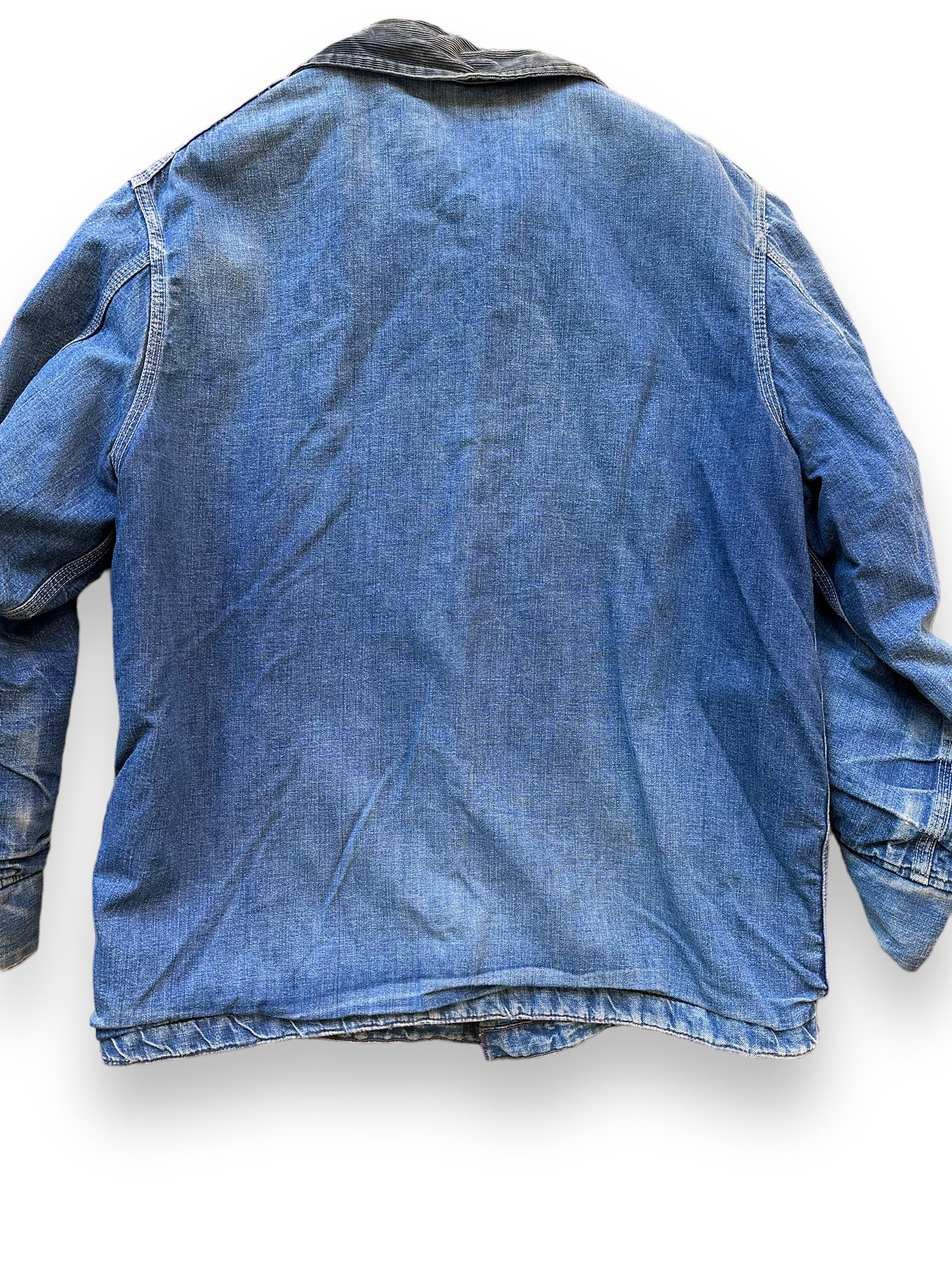 Rear Detail on Vintage Sears Blanket Lined Denim Chore Coat SZ 42 | Vintage Denim Chore Coat | Barn Owl Vintage Seattle