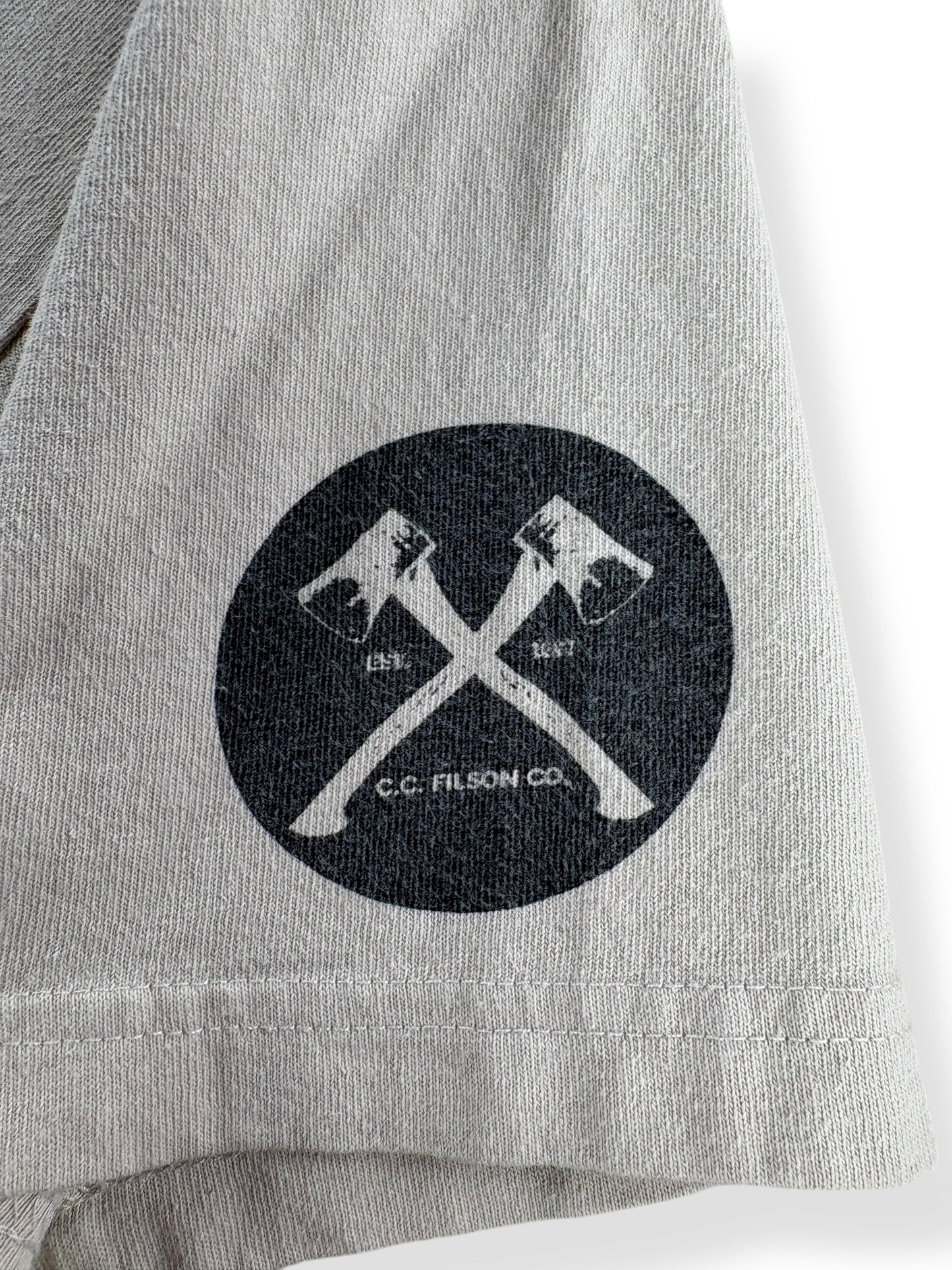 Sleeve Graphic on Modern Filson Through Any Weather Tee SZ M