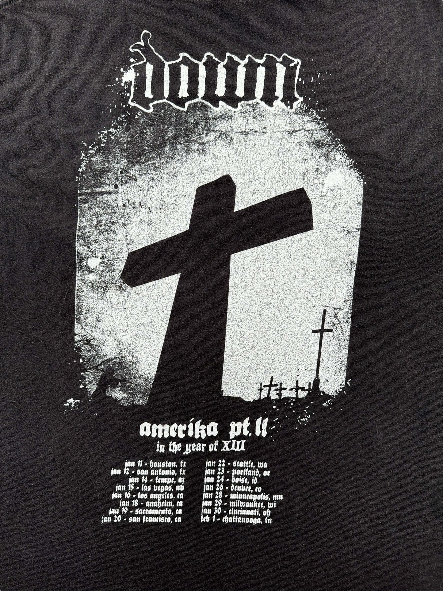 Back Graphic of Down Smoking Jesus 2007 Thrasher Tee SZ XL