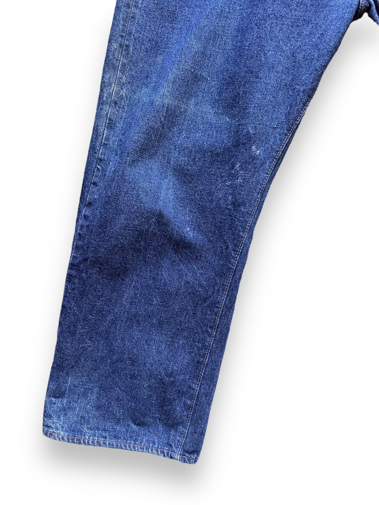 Front Right Lower Leg View of Vintage Levi's 501 Single Stitch Selvedge Redlines W43 | Vintage Denim Seattle | Barn Owl Vintage Workwear