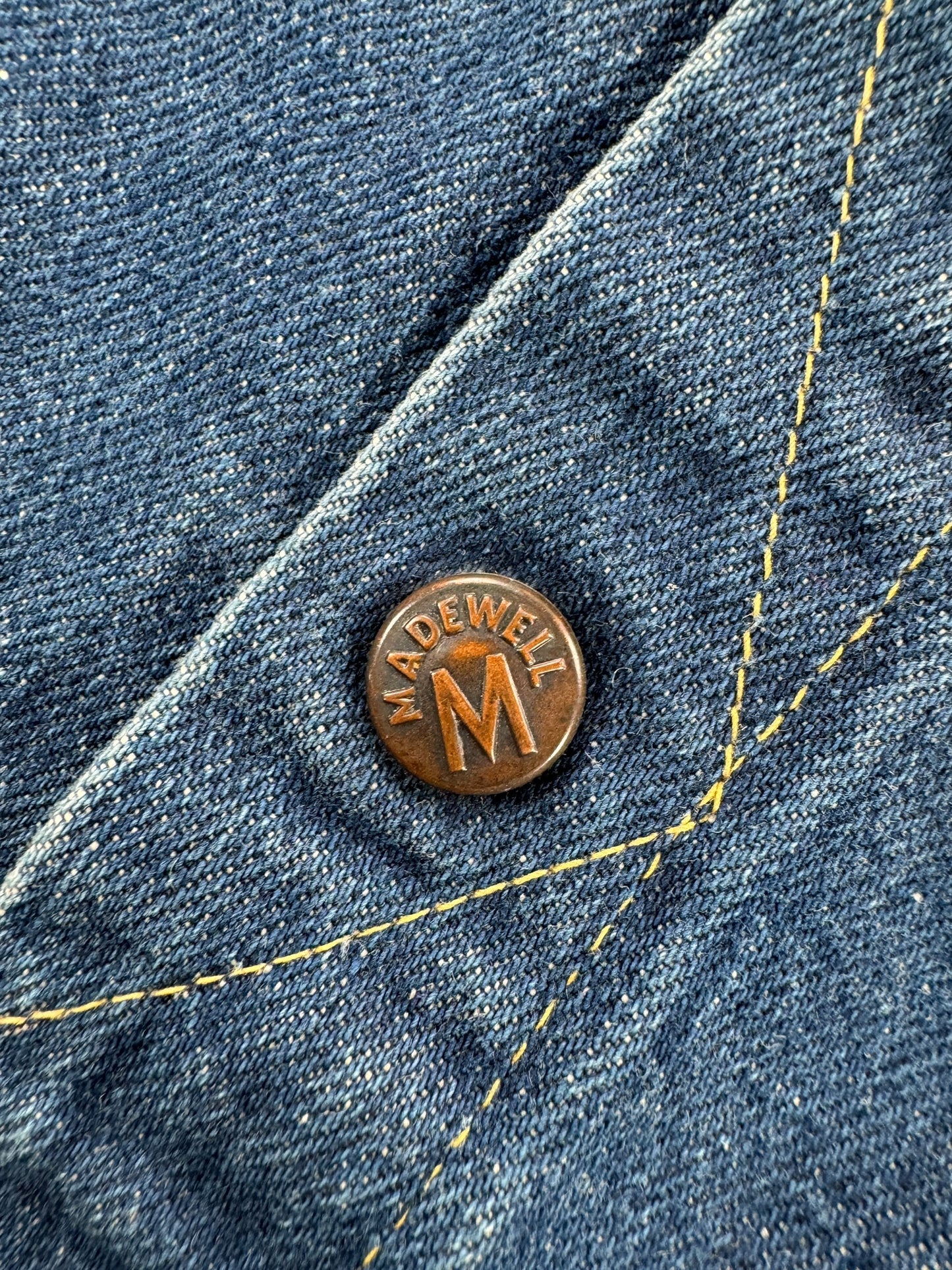 Button of Vintage Madewell Dark Selvedge Denim Jacket SZ L