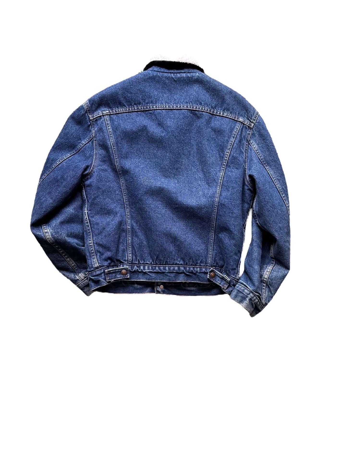 Rear View of Vintage USA Made Levis Sherpa Type III Denim Jacket SZ 38R | Vintage Denim Workwear Seattle