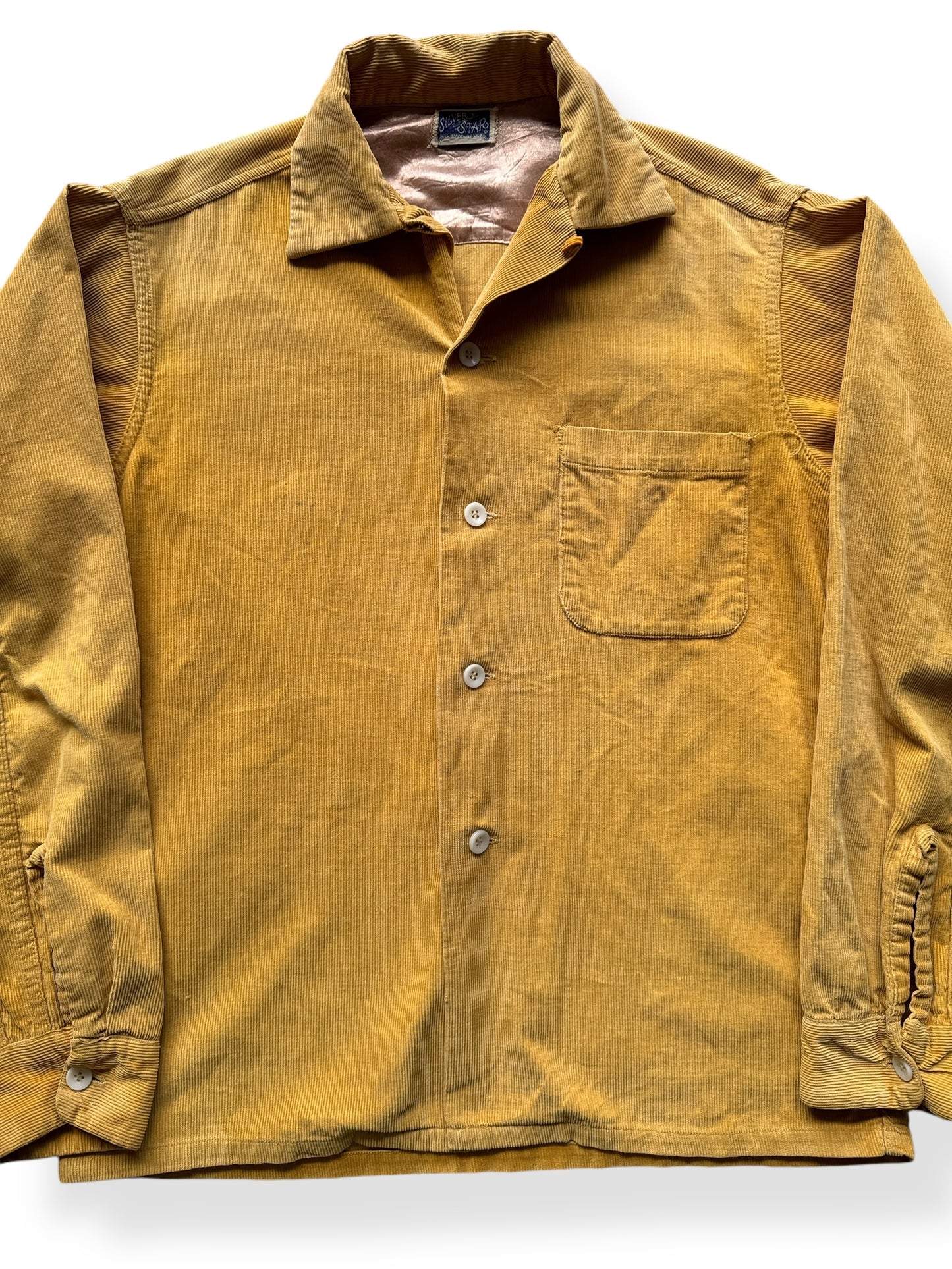 Front Close Up of Vintage Silver Star Corduroy Loop Collar SZ M