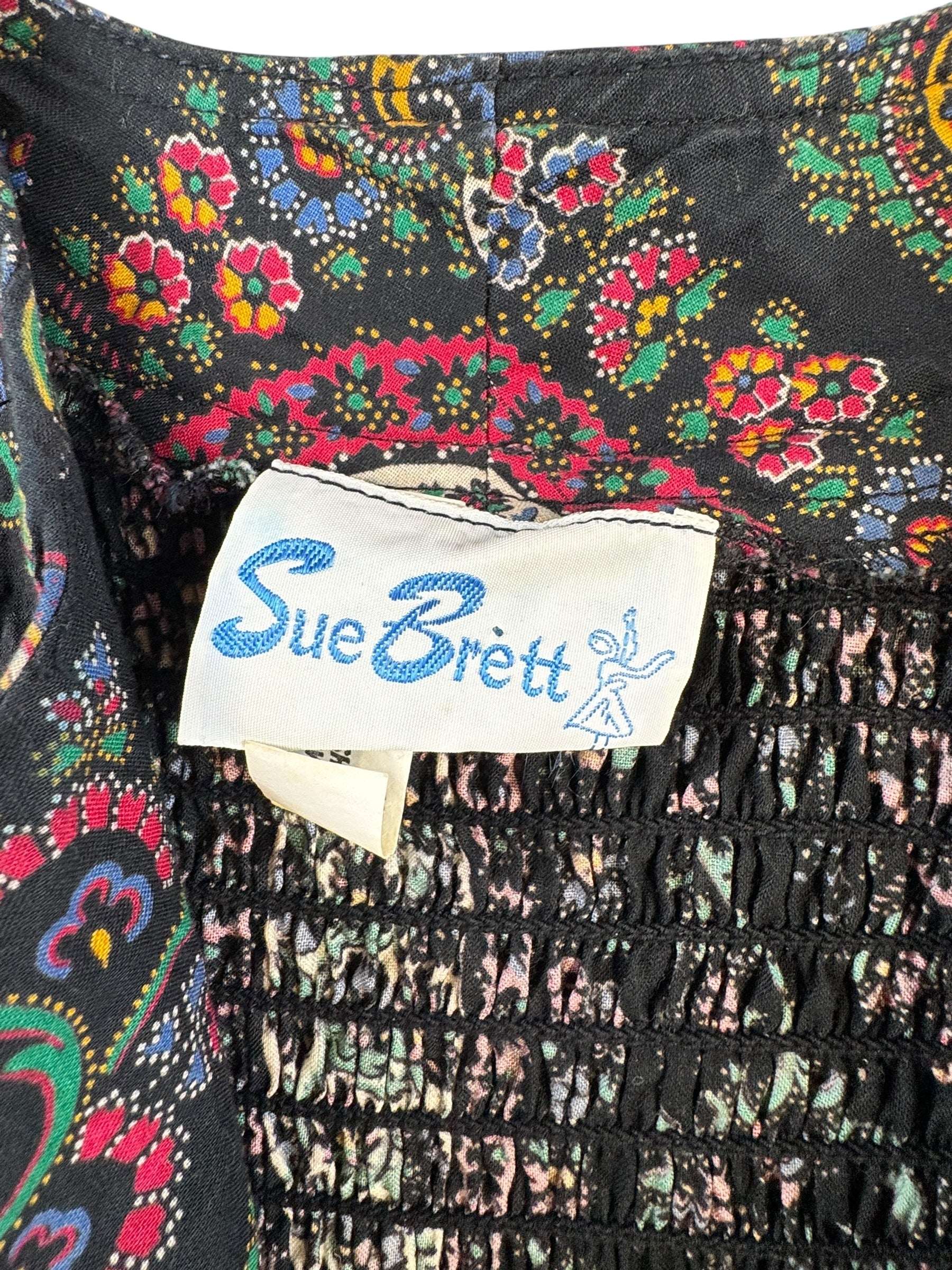 Tag view of 1970s Paisly Midi Dress S