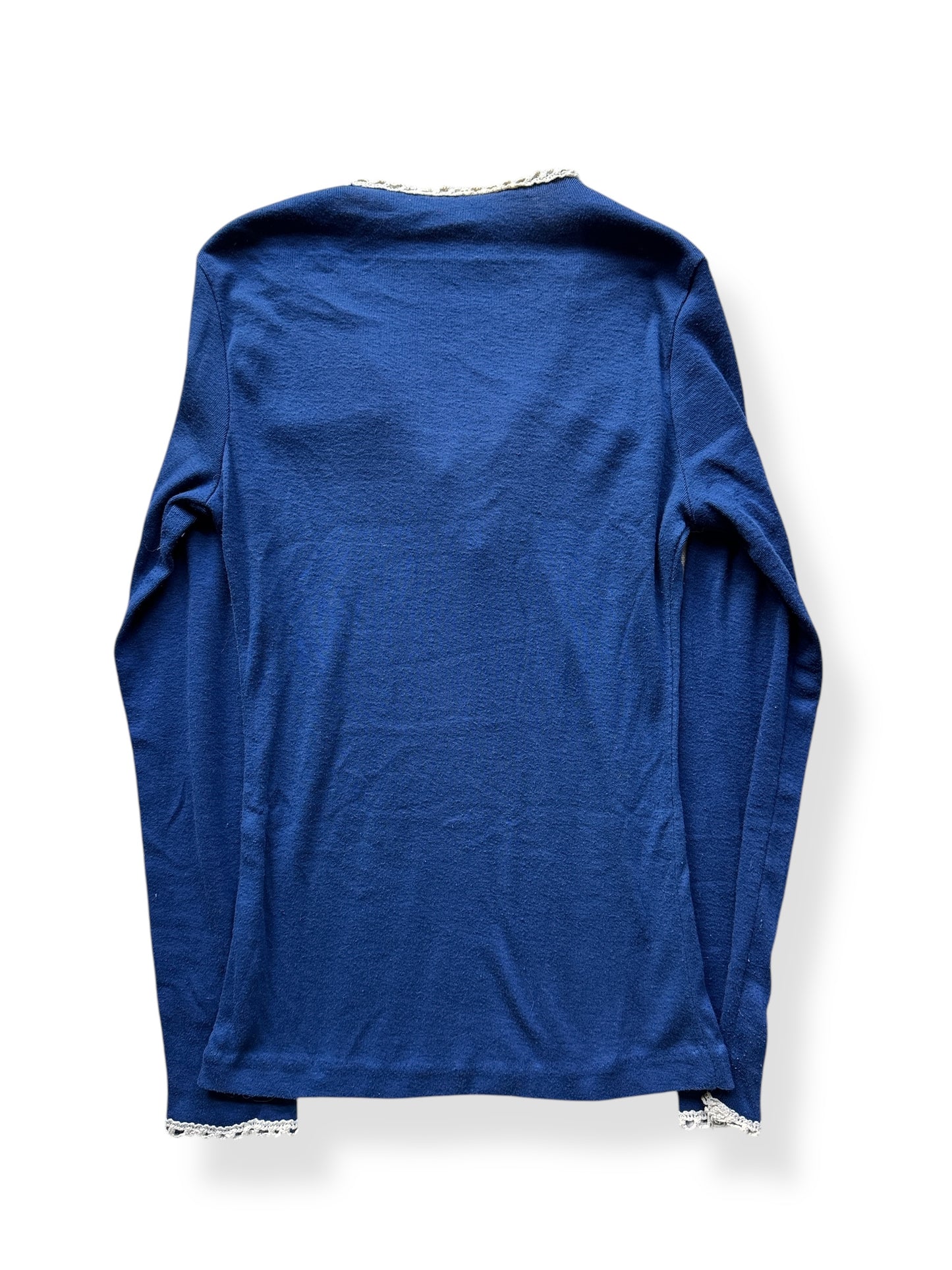 Back of Vintage Ladies Boho Drawstring Top SZ XS