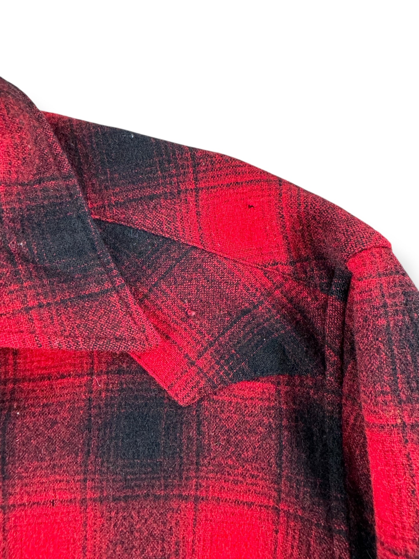 Wear on Vintage Pendleton Shadow Plaid Pearl Snap Flannel SZ M