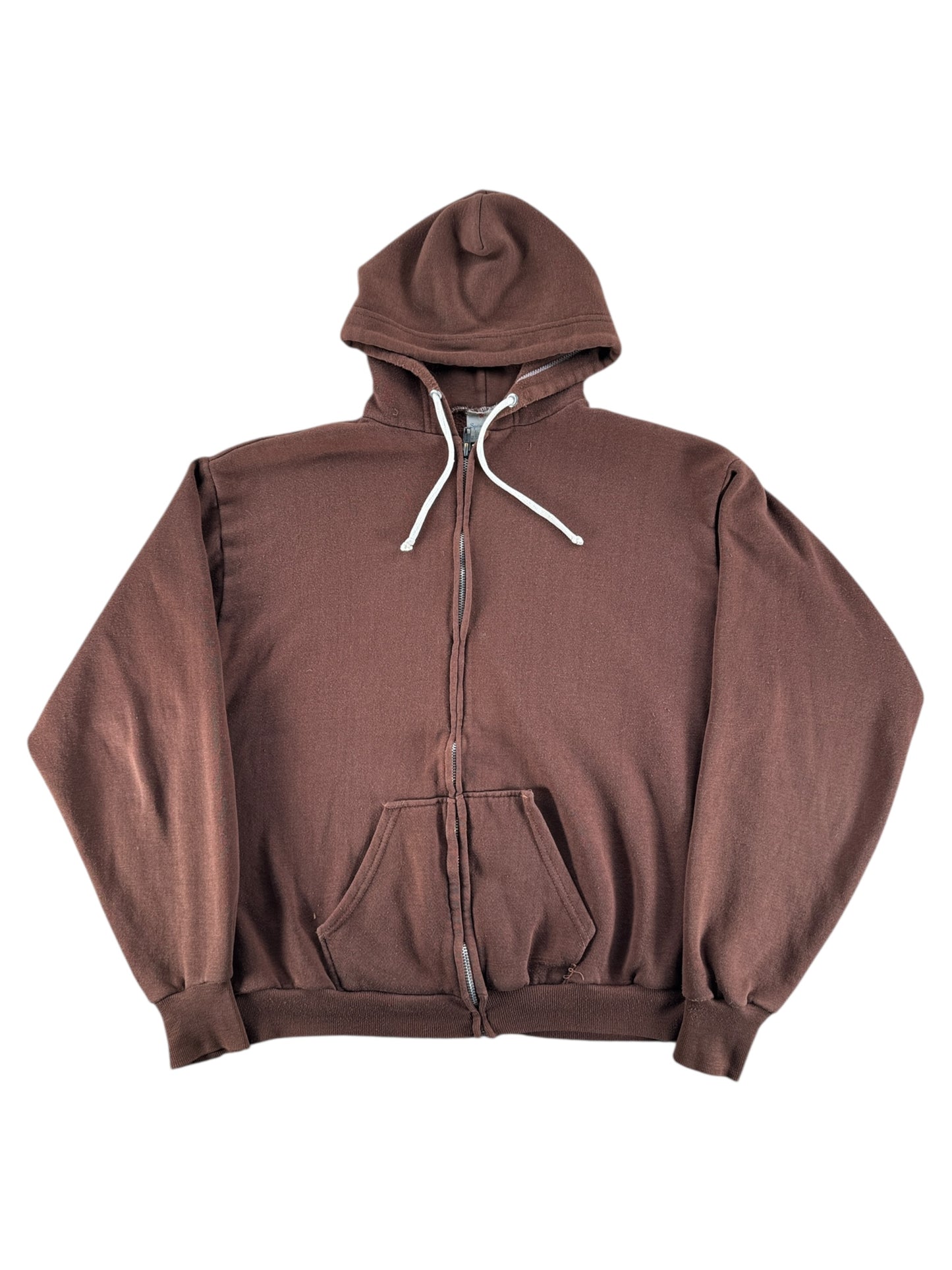 Front of Vintage Brown Zip Up Hoodie SZ L