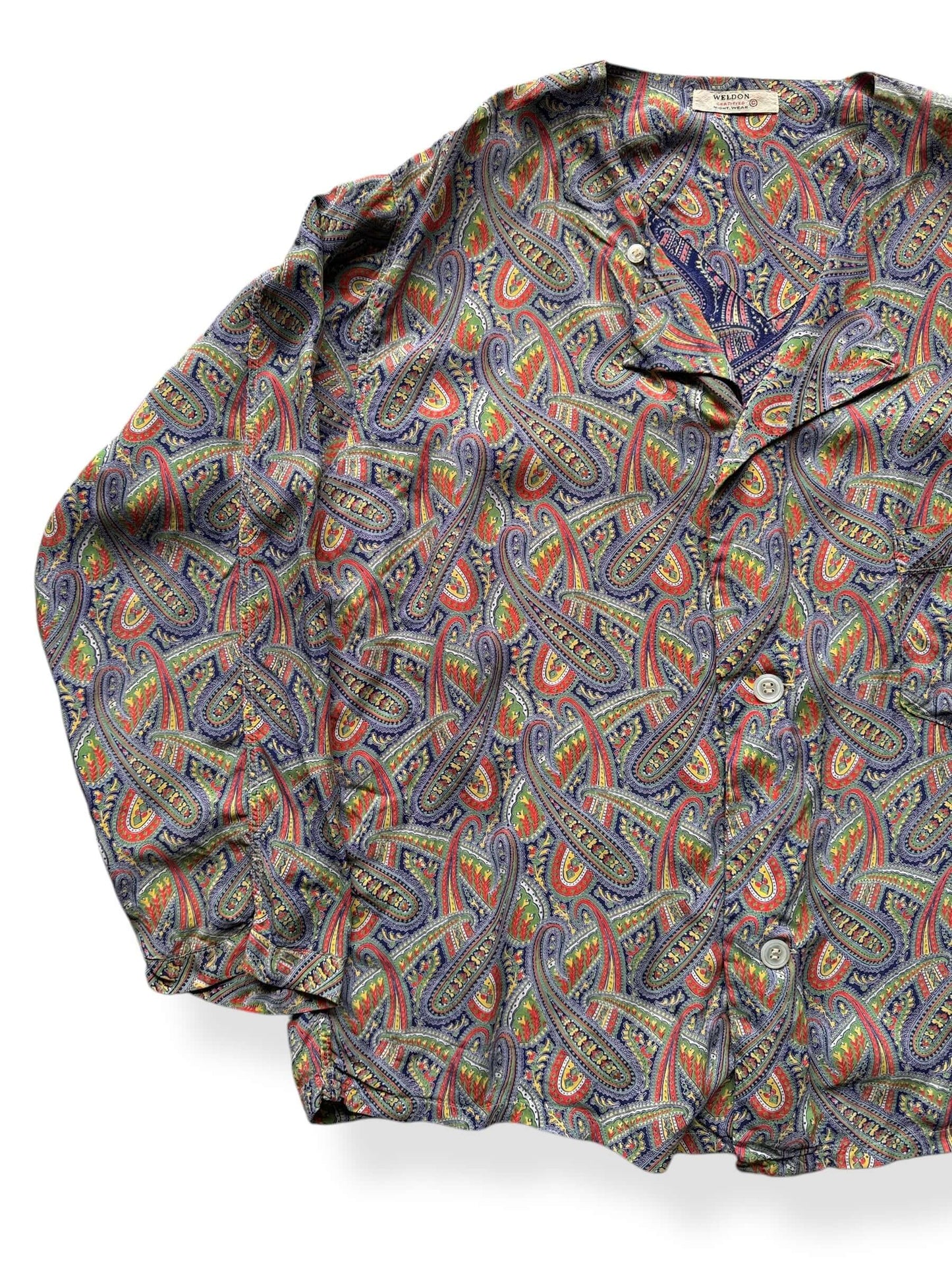Front Right of Vintage Weldon Pajama Top SZ XL
