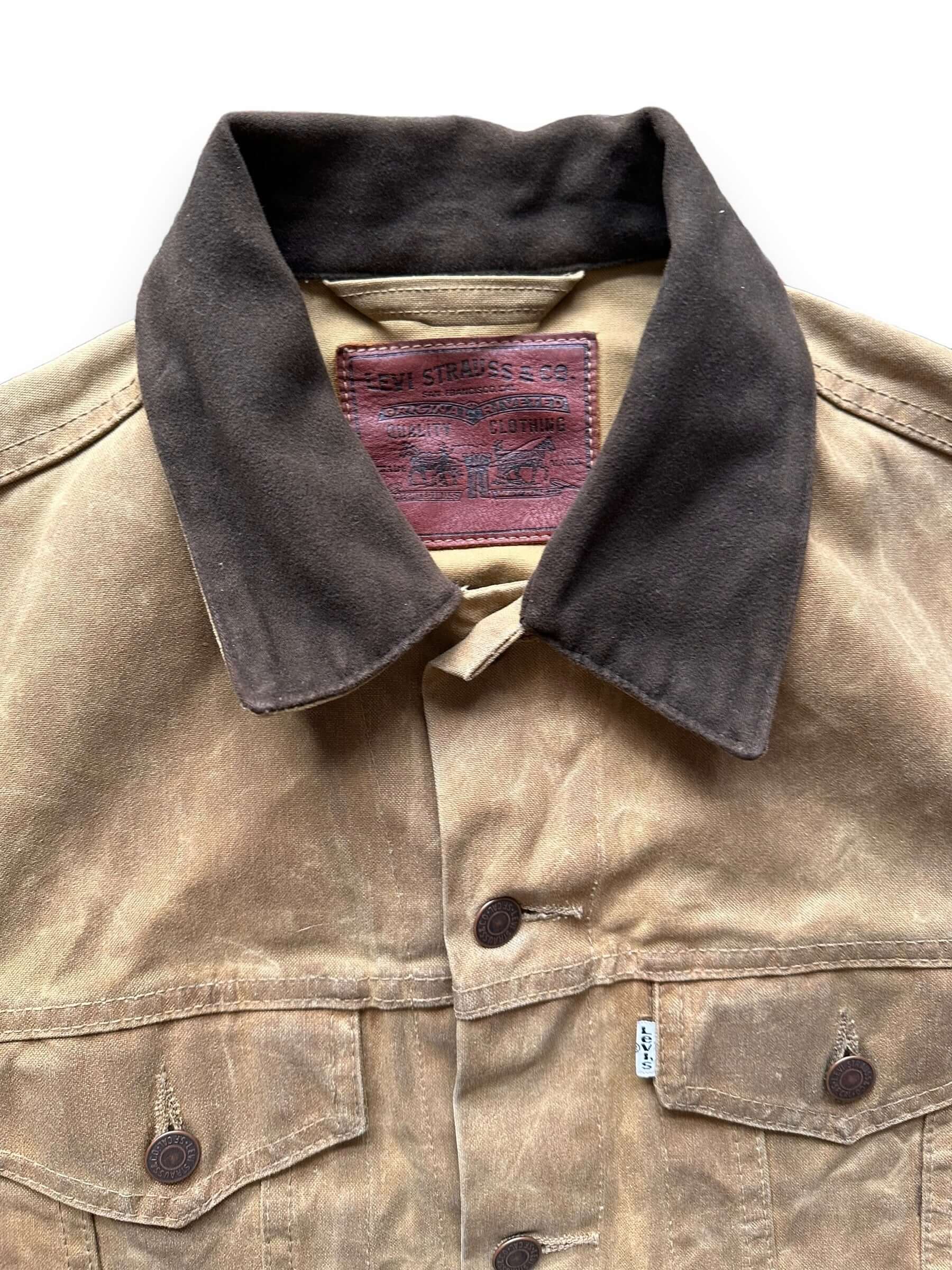 Collar and Tag on Filson X Levis Tan Type III Trucker Jacket SZ Large |  Filson Levis Trucker Jacket