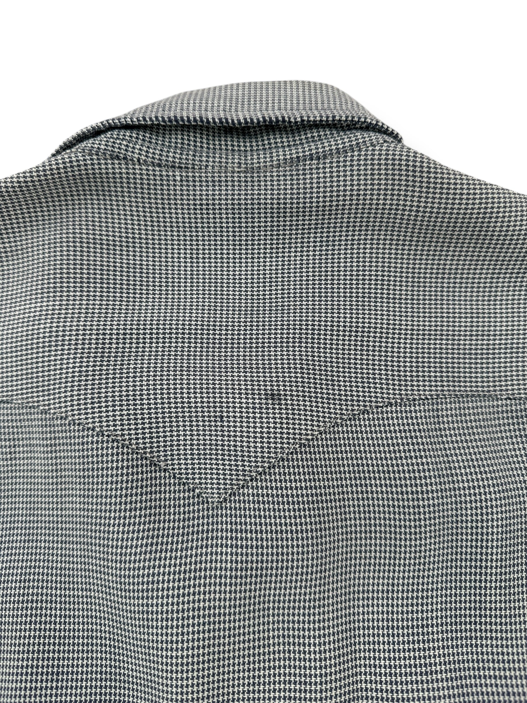Back of Vintage Pincheck Tex Style Gabardine Pearl Snap Shirt SZ S AS IS