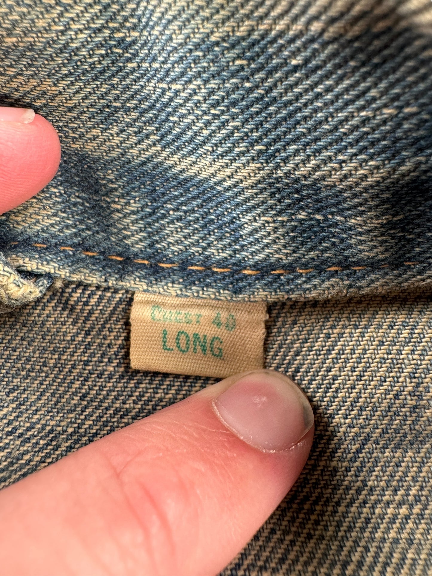 Tag on Vintage Wrangler 24MJZ Jacket SZ 40