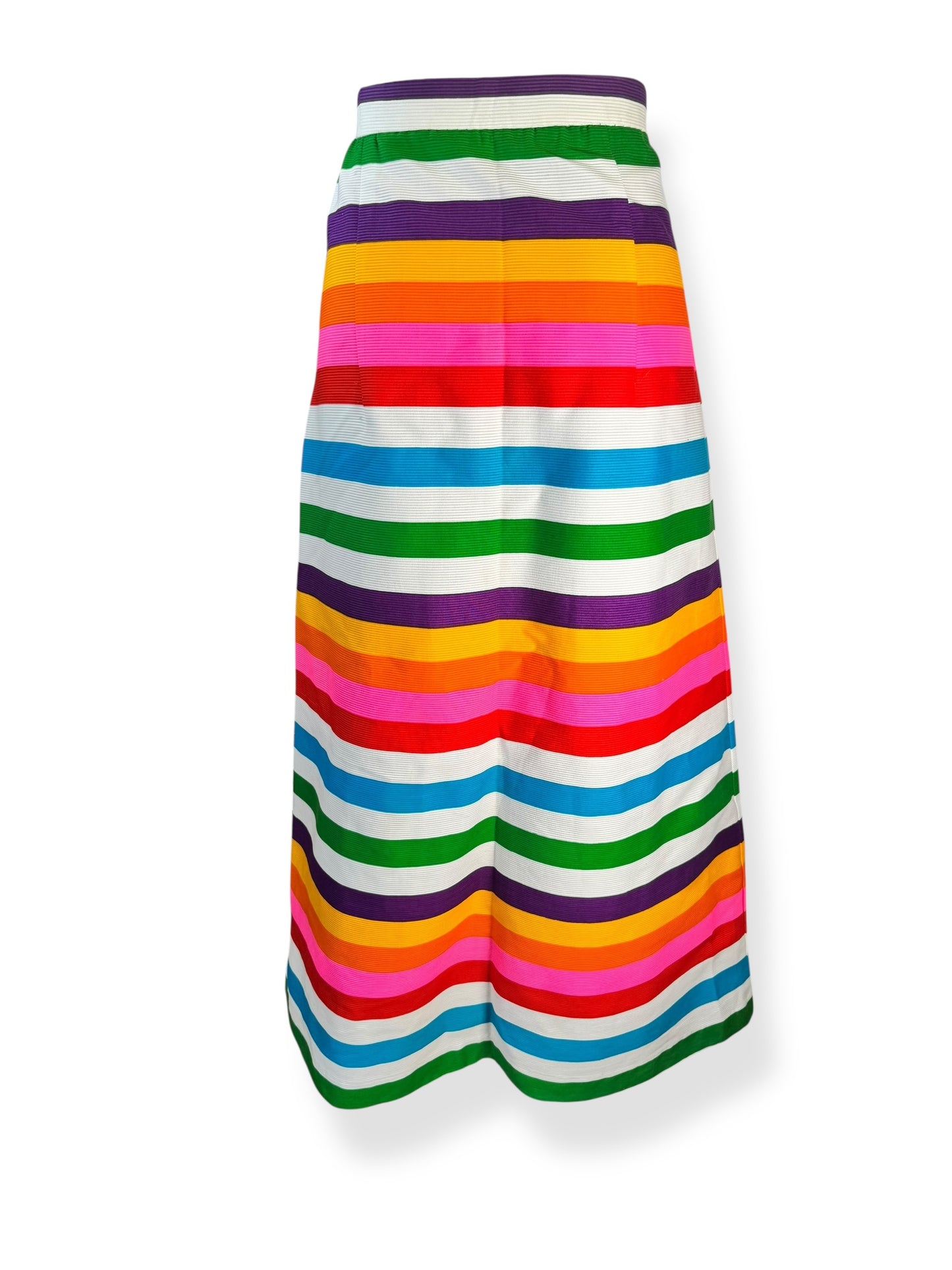 Back view of 1960s Alex Coleman Rainbow Striped Skirt AS-IS L