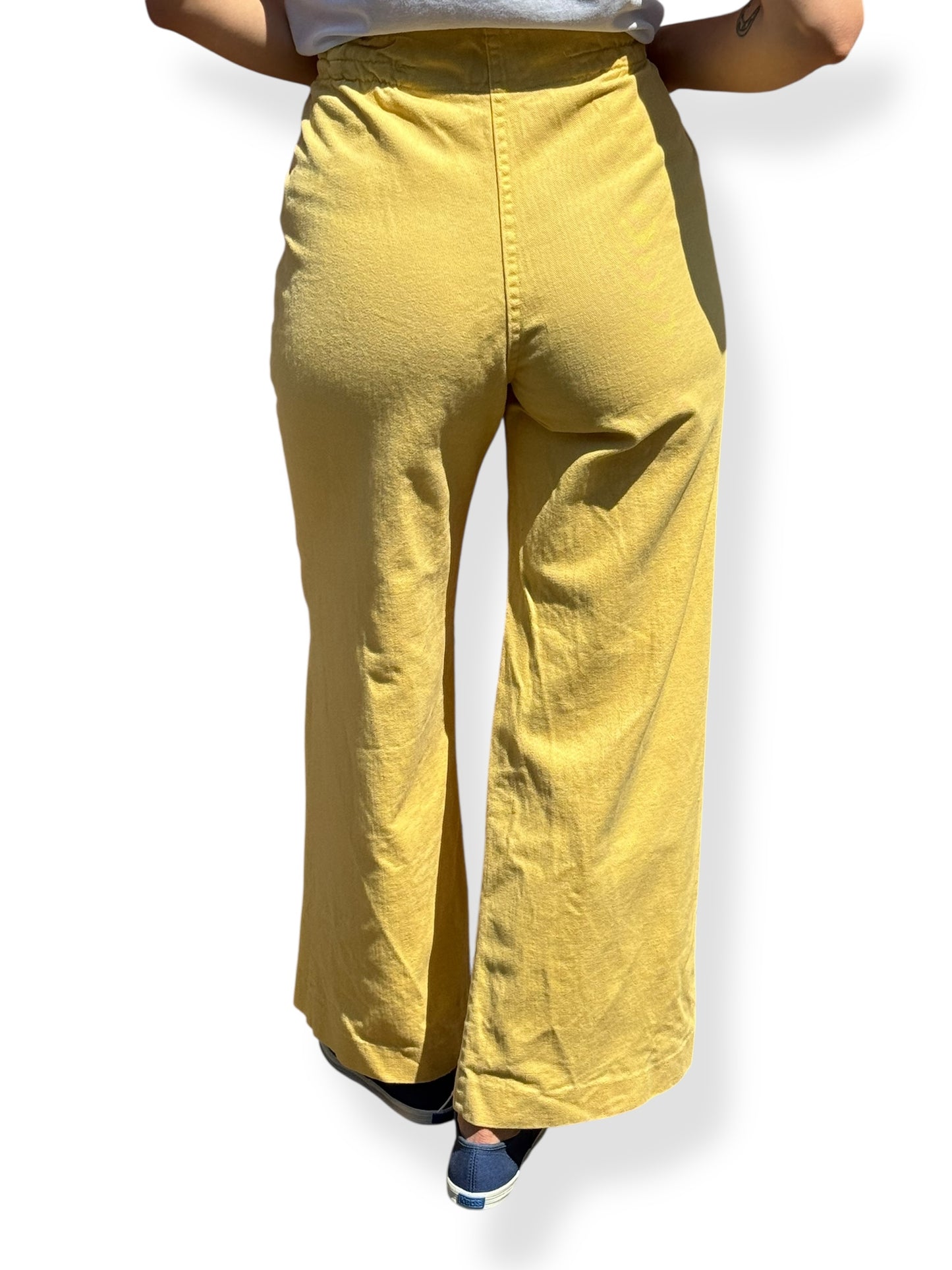 Vintage Pastel Yellow Smile Co Grin & Wear It Trousers W32