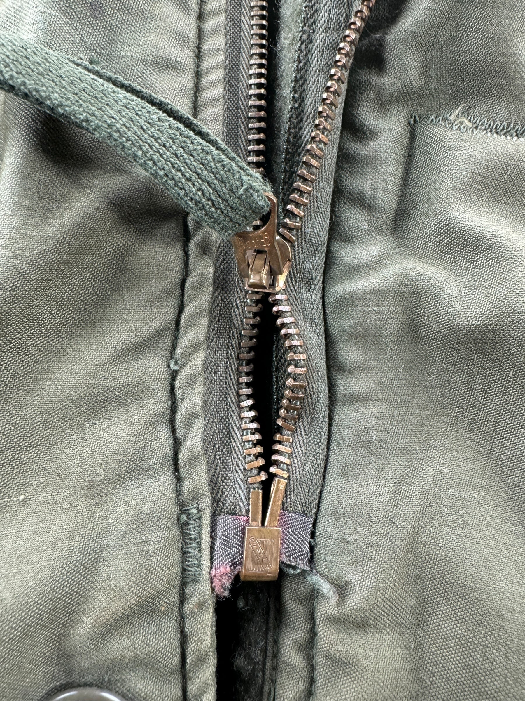 Busted Zipper on Vintage A-2 Deck Jacket SZ L AS IS