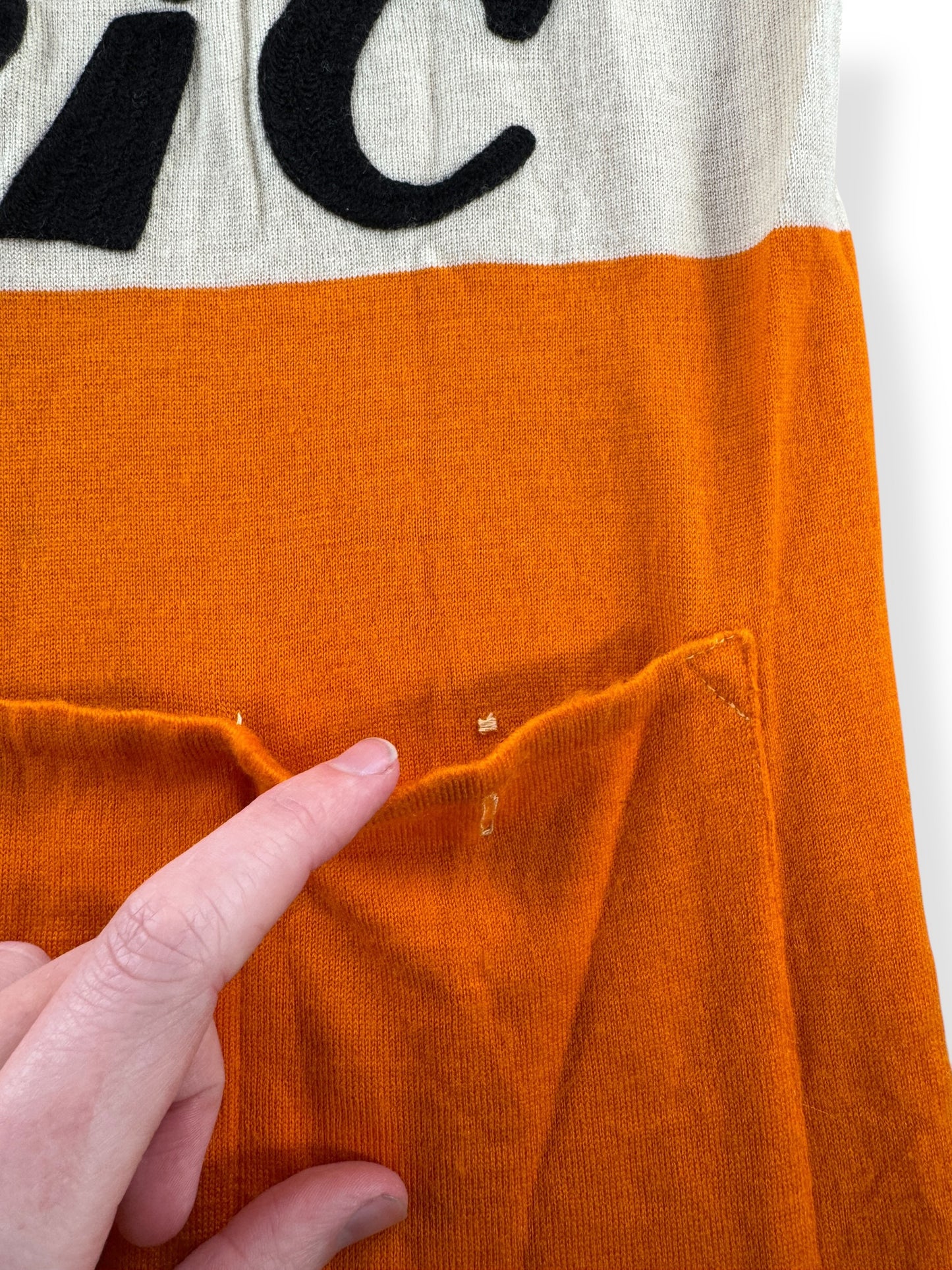 Missing Button on Vintage 60s Bic Cycling Jersey SZ XS