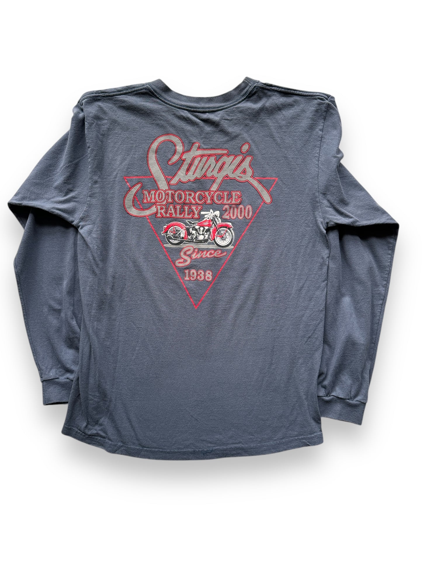 back of Vintage Grey Broken Spoke Saloon Sturgis Long Sleeve Tee SZ M