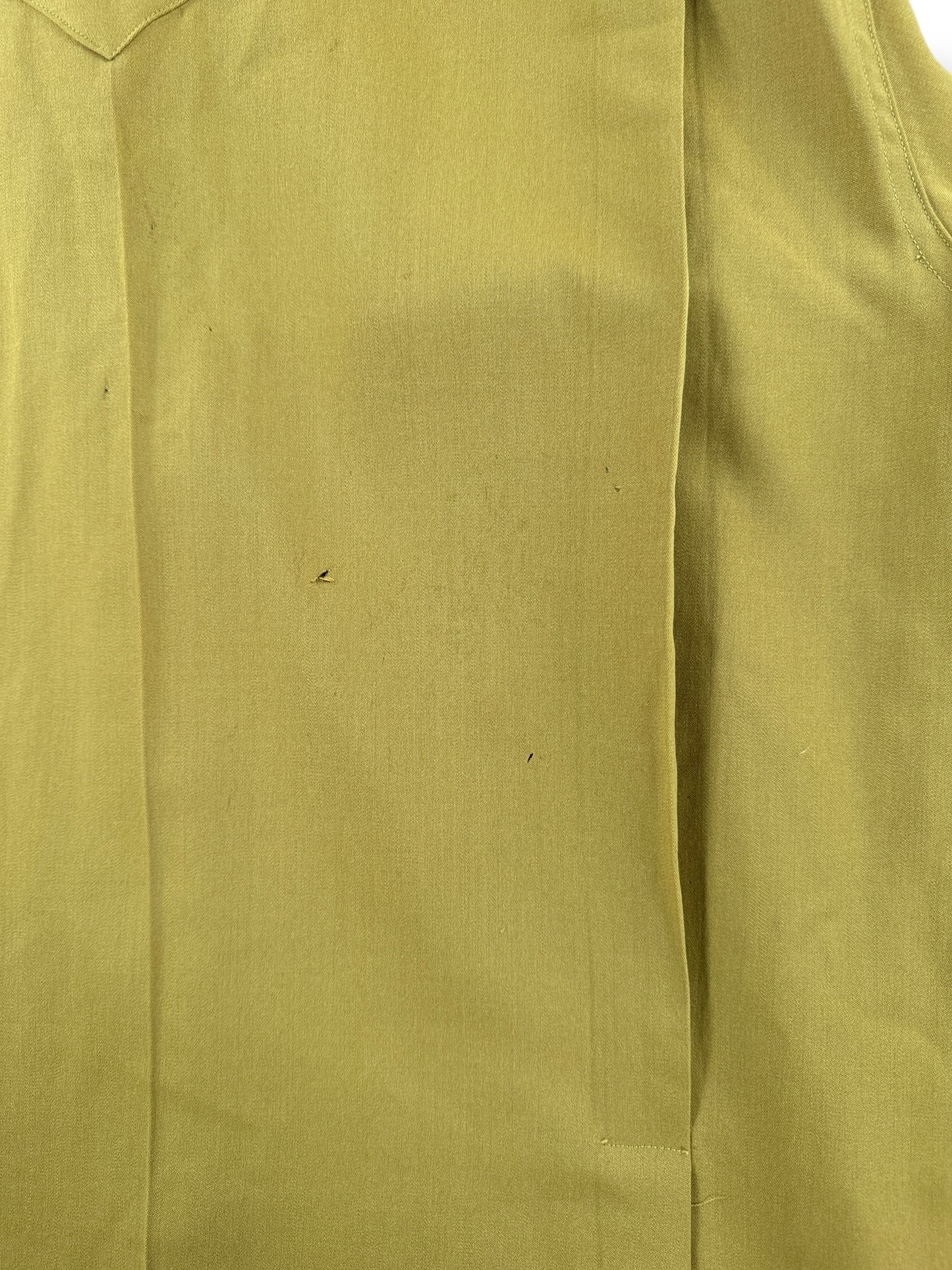 Holes on Vintage Jack Frost Chartreuse Pearl Snap SZ XXL