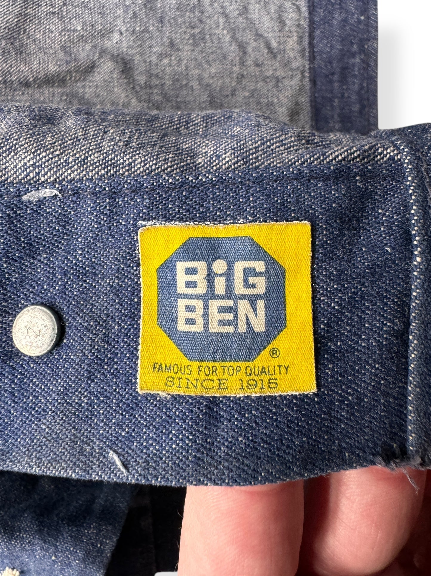 Big Ben Tag on Vintage Unlined Big Ben Chore Coat SZ 38