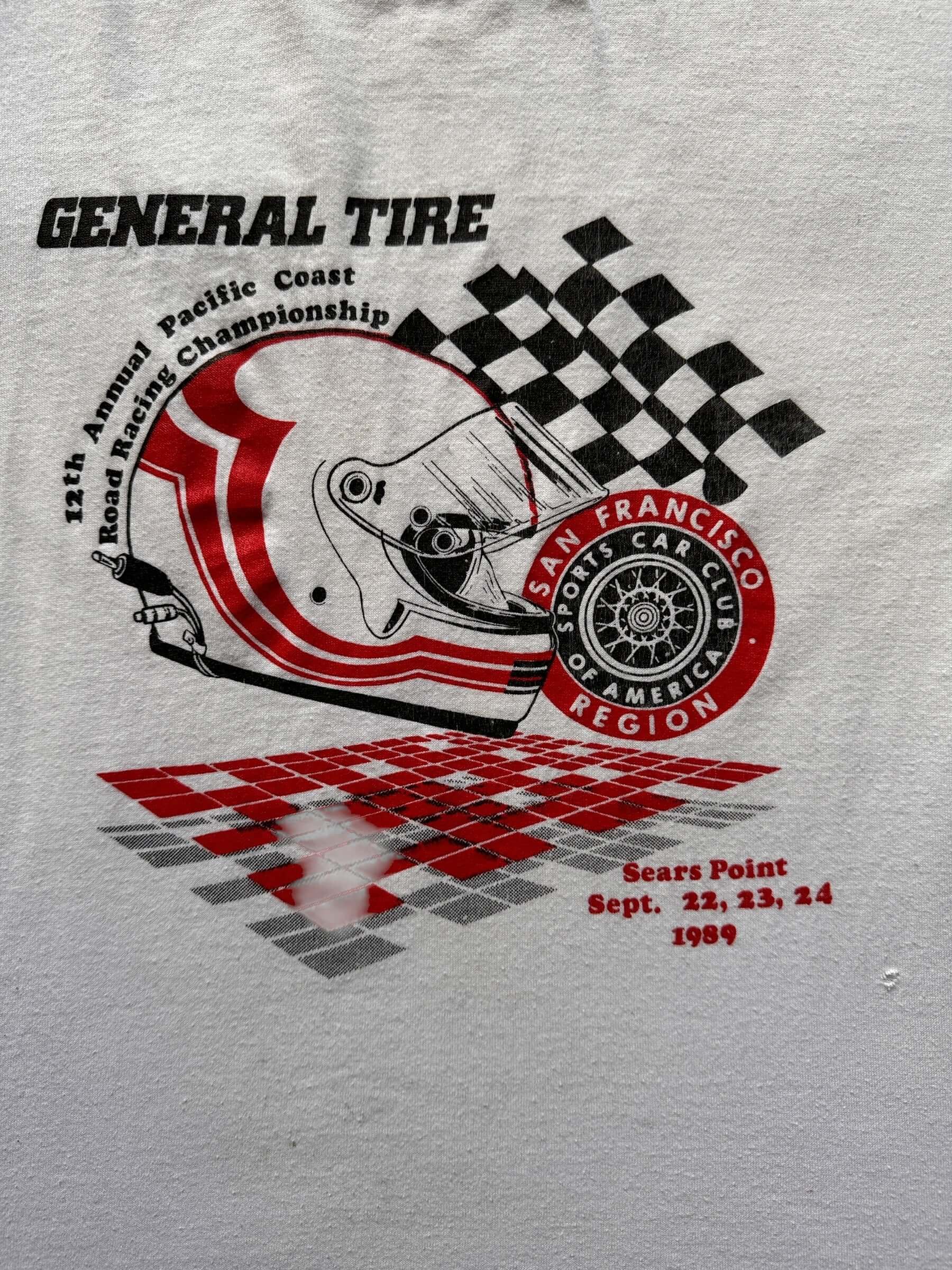 graphic on Vintage General Tire Road Racing Tee SZ S