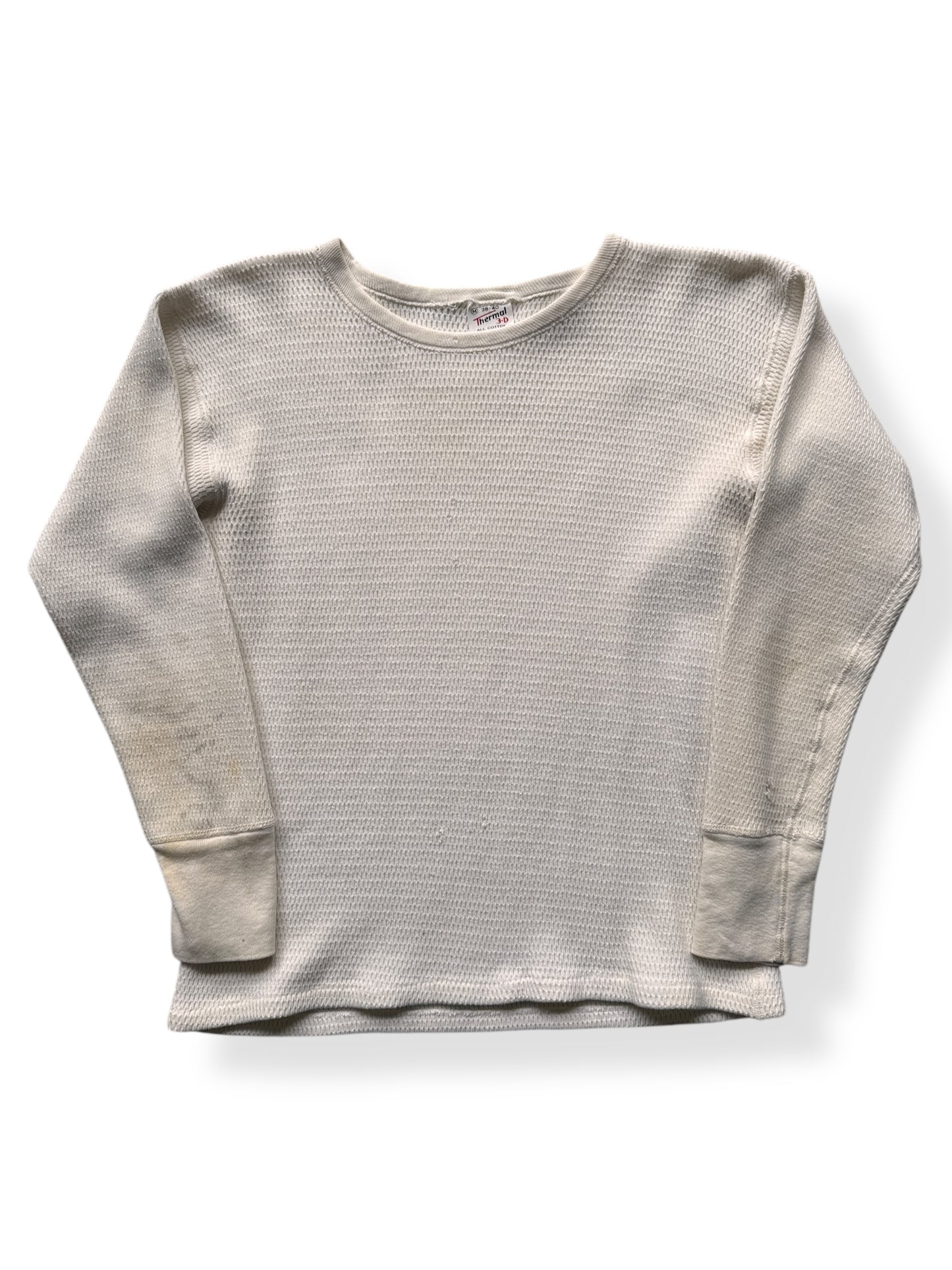 Front of Vintage Thermal 3-D 100% Cotton Thermal Top SZ M