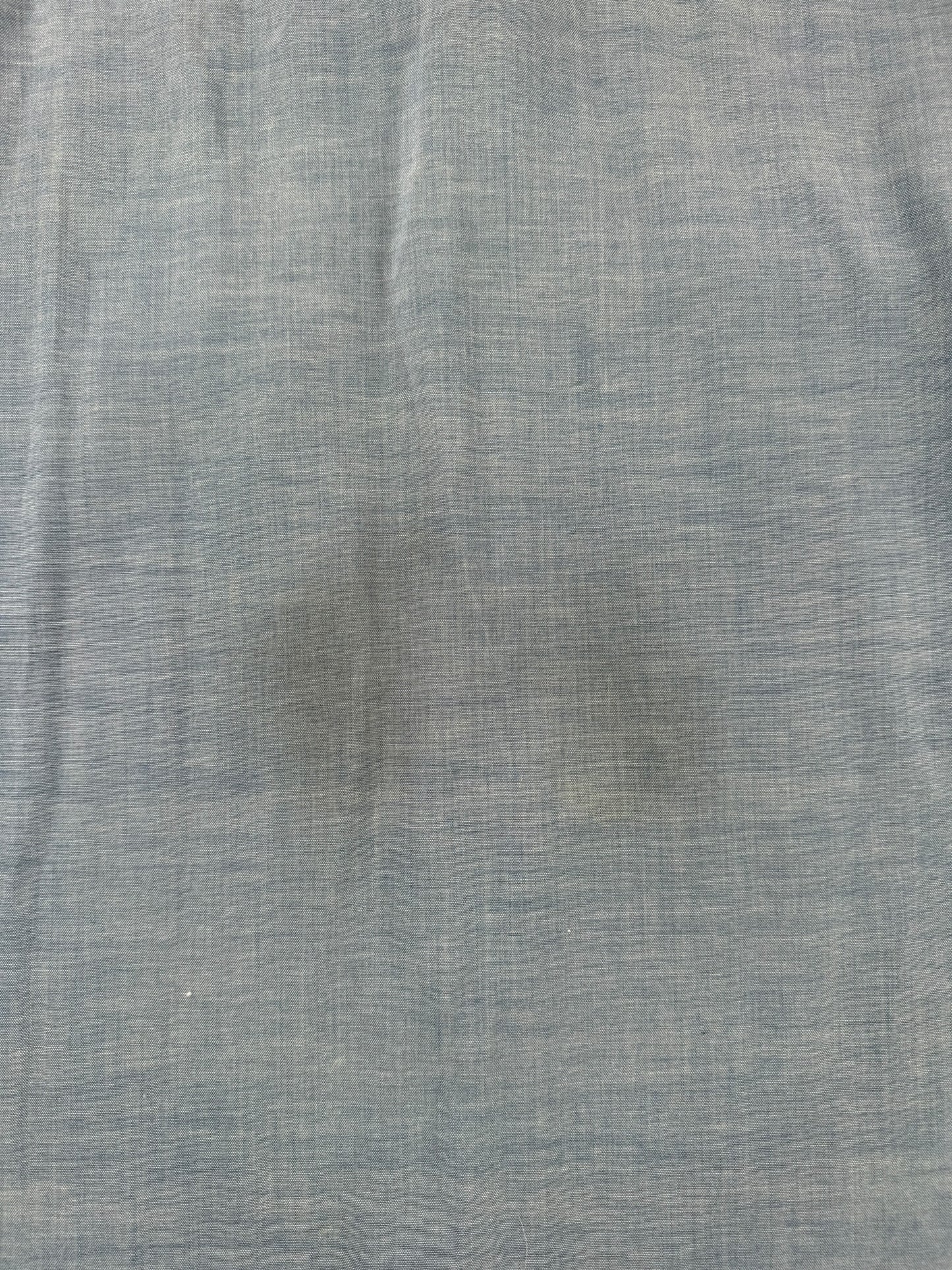 Stain on Back of Vintage Big Mac 50/50 Chambray Shirt SZ L