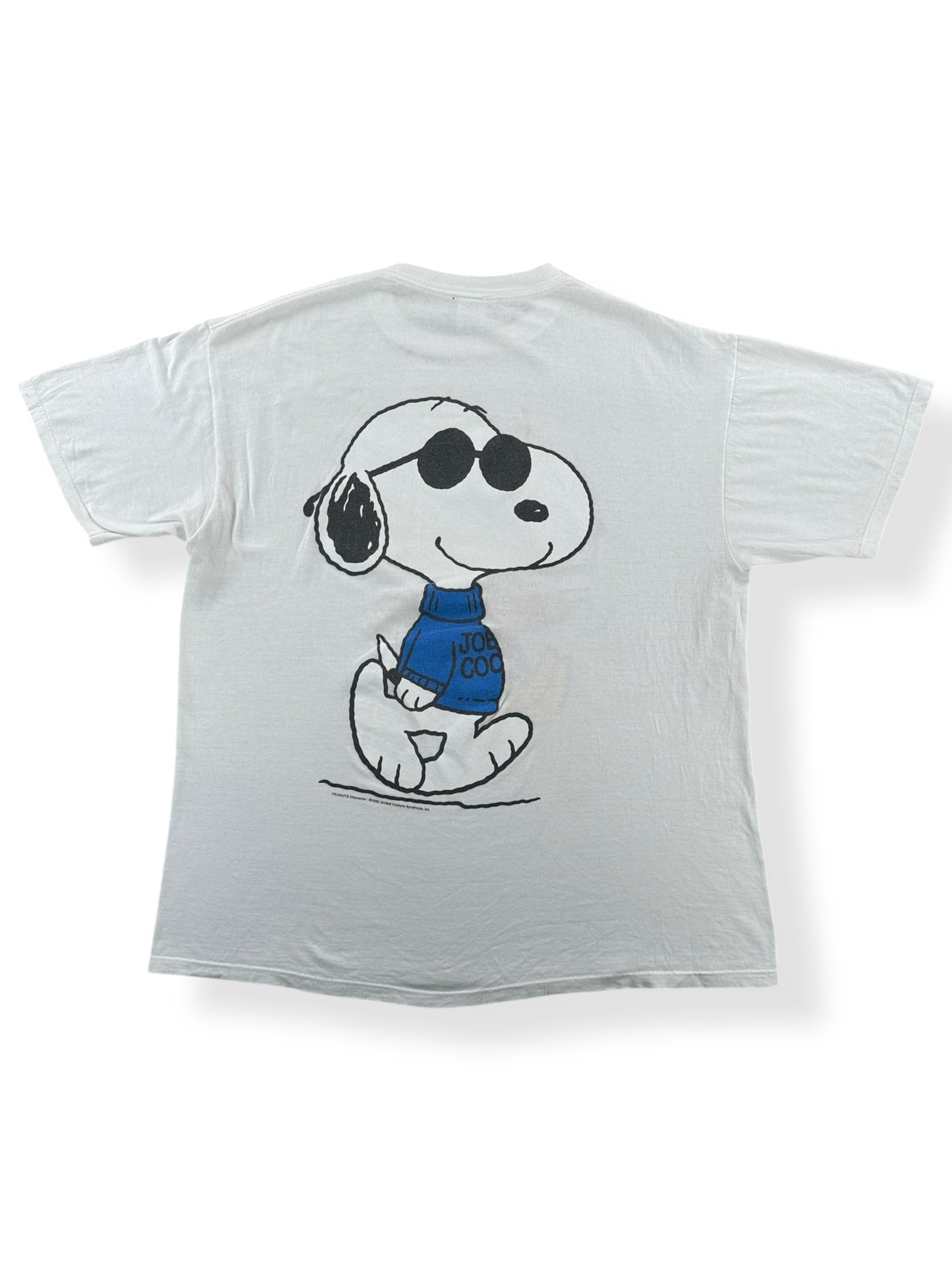 Back of Vintage Woodstock Joe Cool Snoopy Tee SZ XL