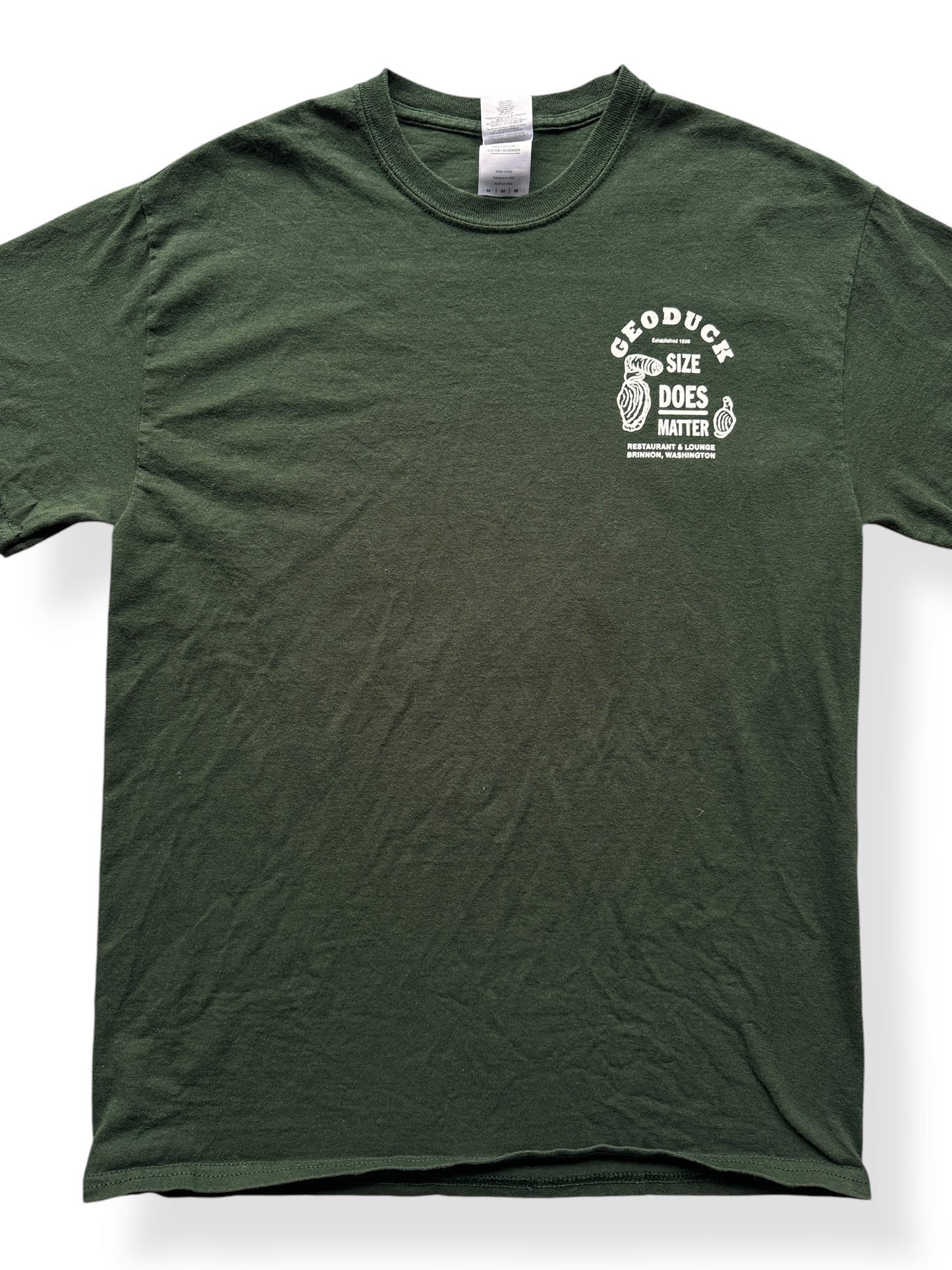 Front Close Up of Geoduck Restaurant & Lounge Tee SZ M