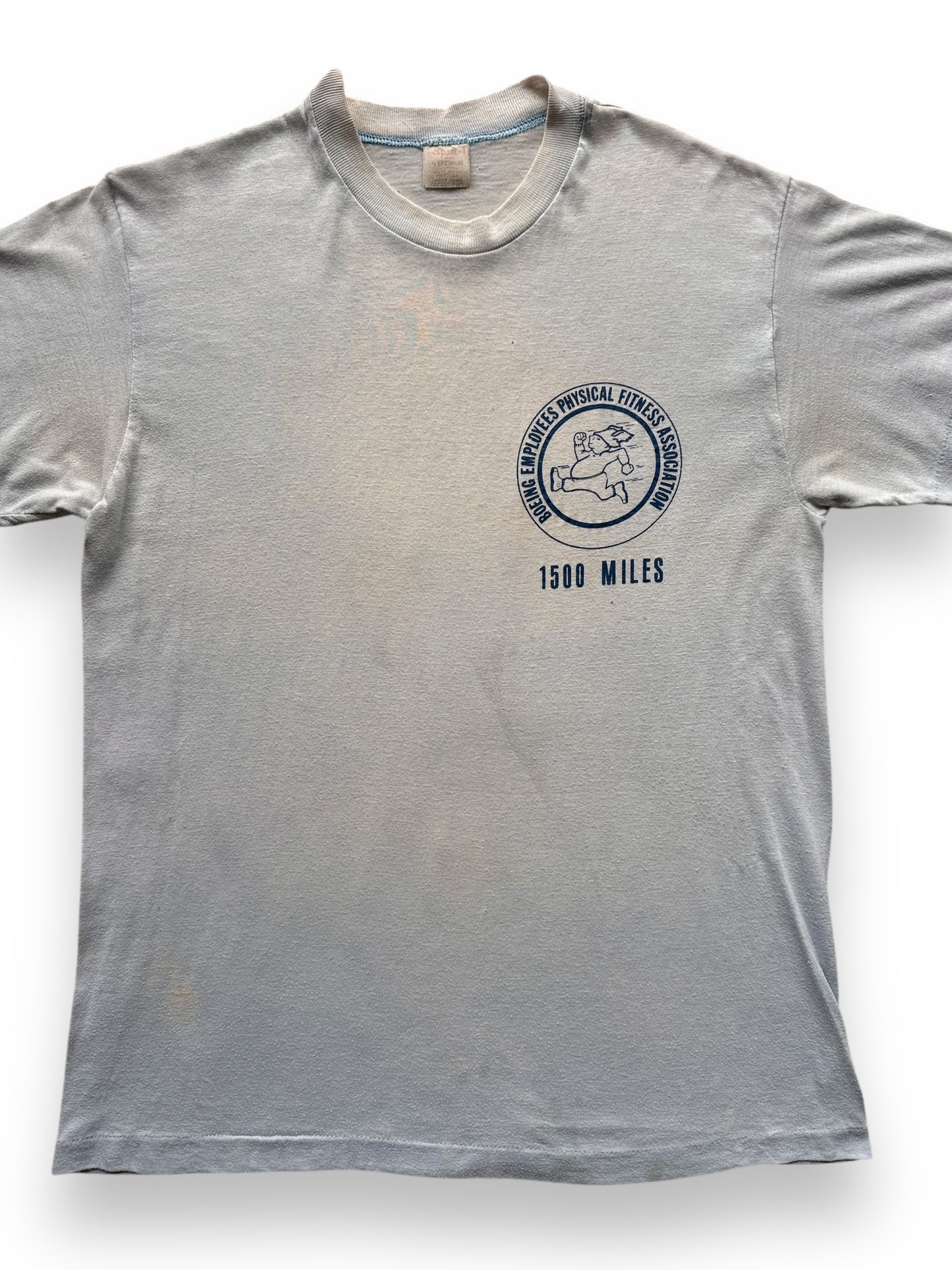 front close up of Vintage Boeing Employee Fitness Tee SZ M-L