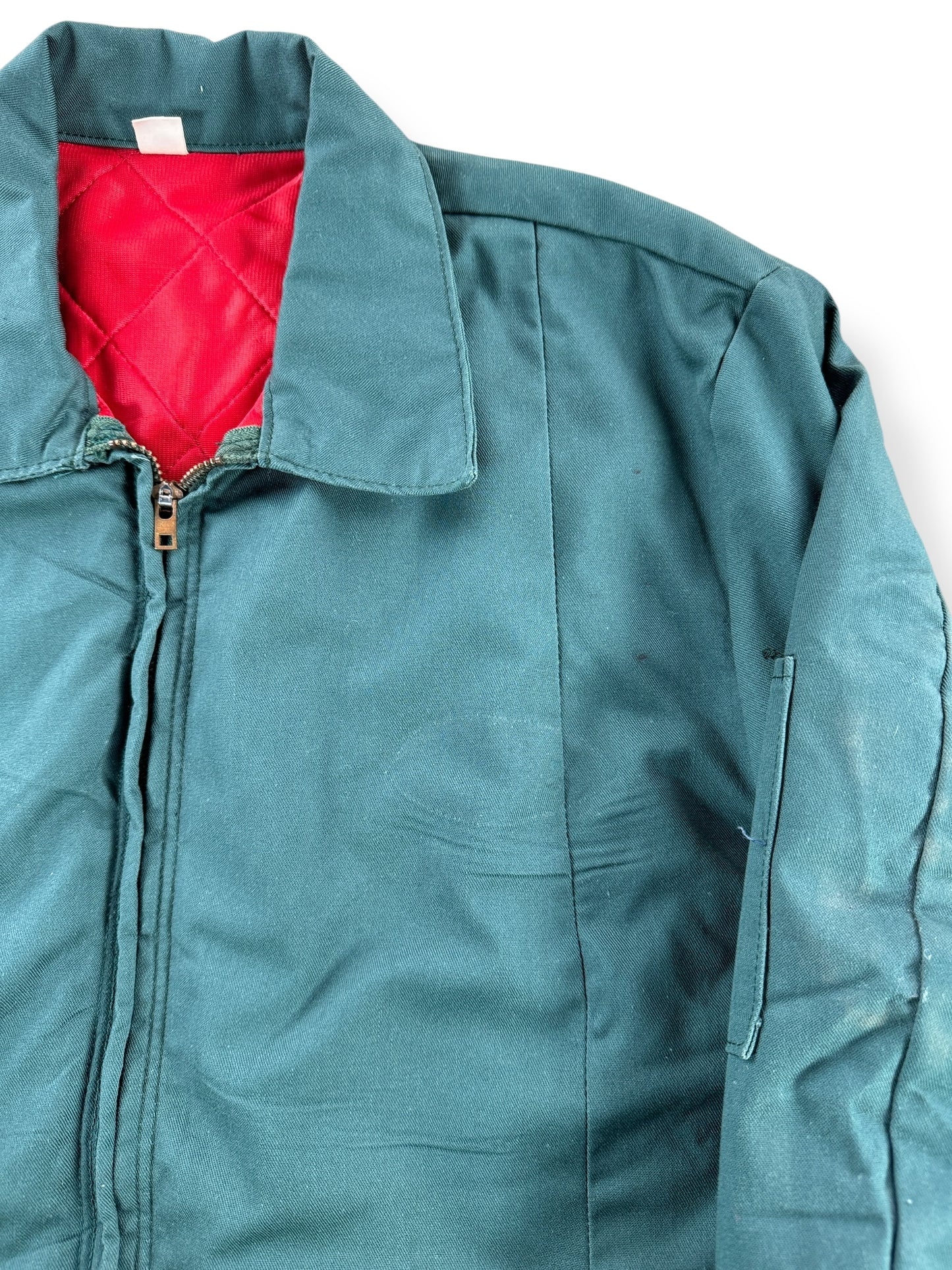Patch on Vintage Red Kap Green Gas Station Jacket SZ M